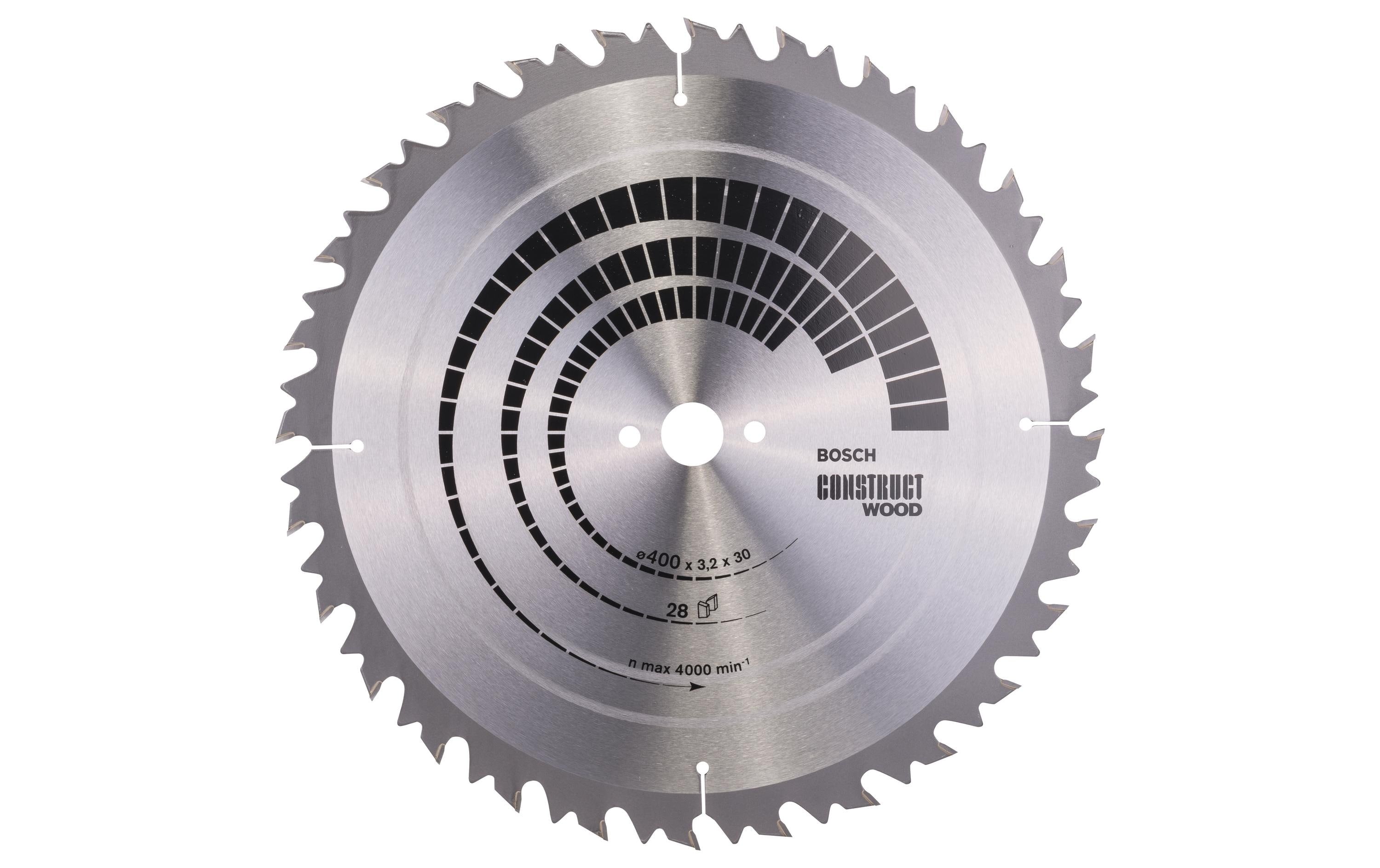 Bosch Professional Kreissägeblatt Construct Wood, 400 x 30 x 3.2 mm, Z 28
