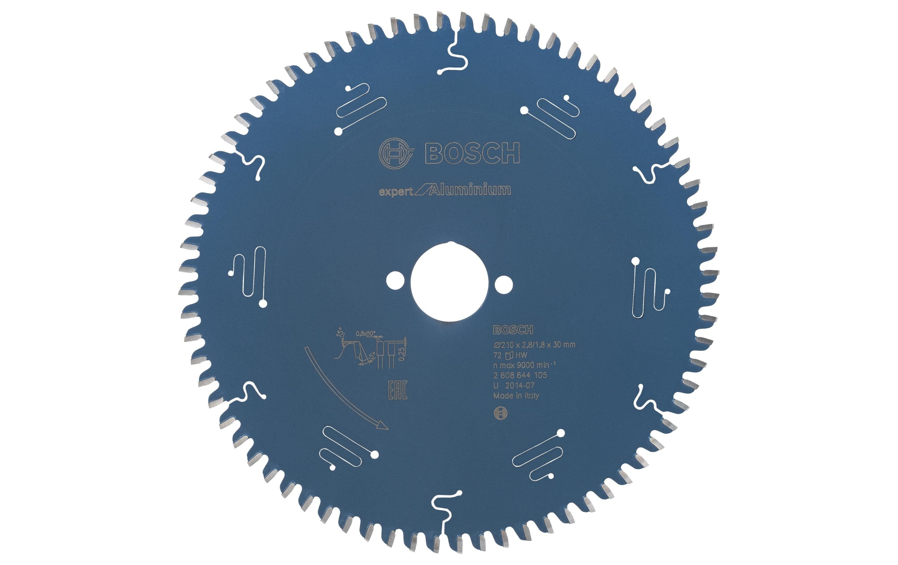 Bosch Professional Kreissägeblatt Expert Aluminium, 210 x 30 x 2.8 mm, Z 72
