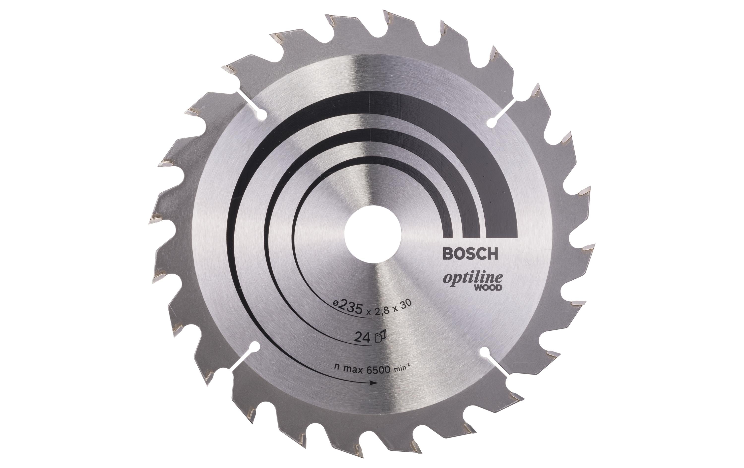 Bosch Professional Kreissägeblatt Optiline Wood, 235 x 30 x 2.8 mm, Z 24
