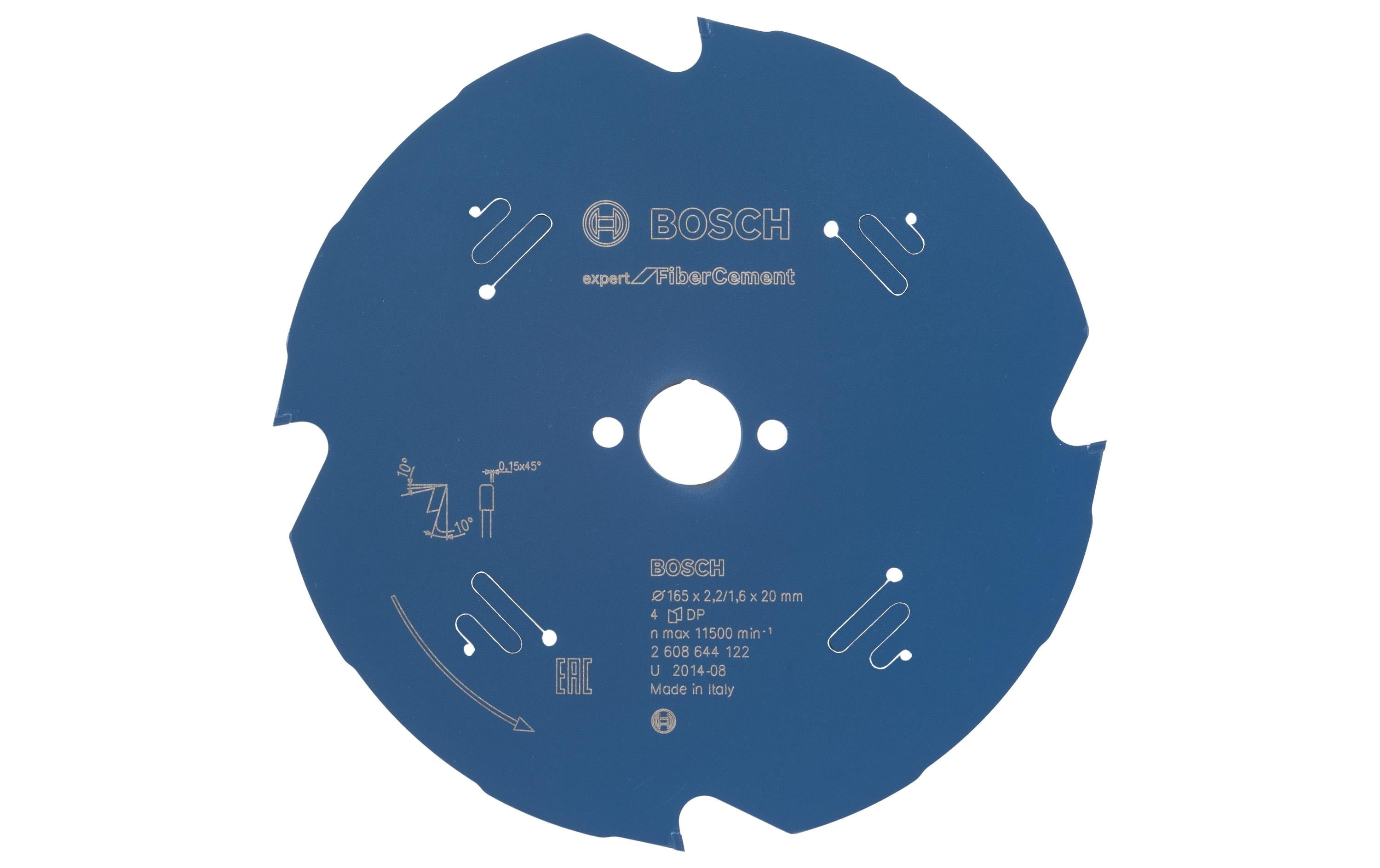 Bosch Professional Kreissägeblatt Expert Fibre Cement, 165 x 20 x 2.2 mm, Z 4