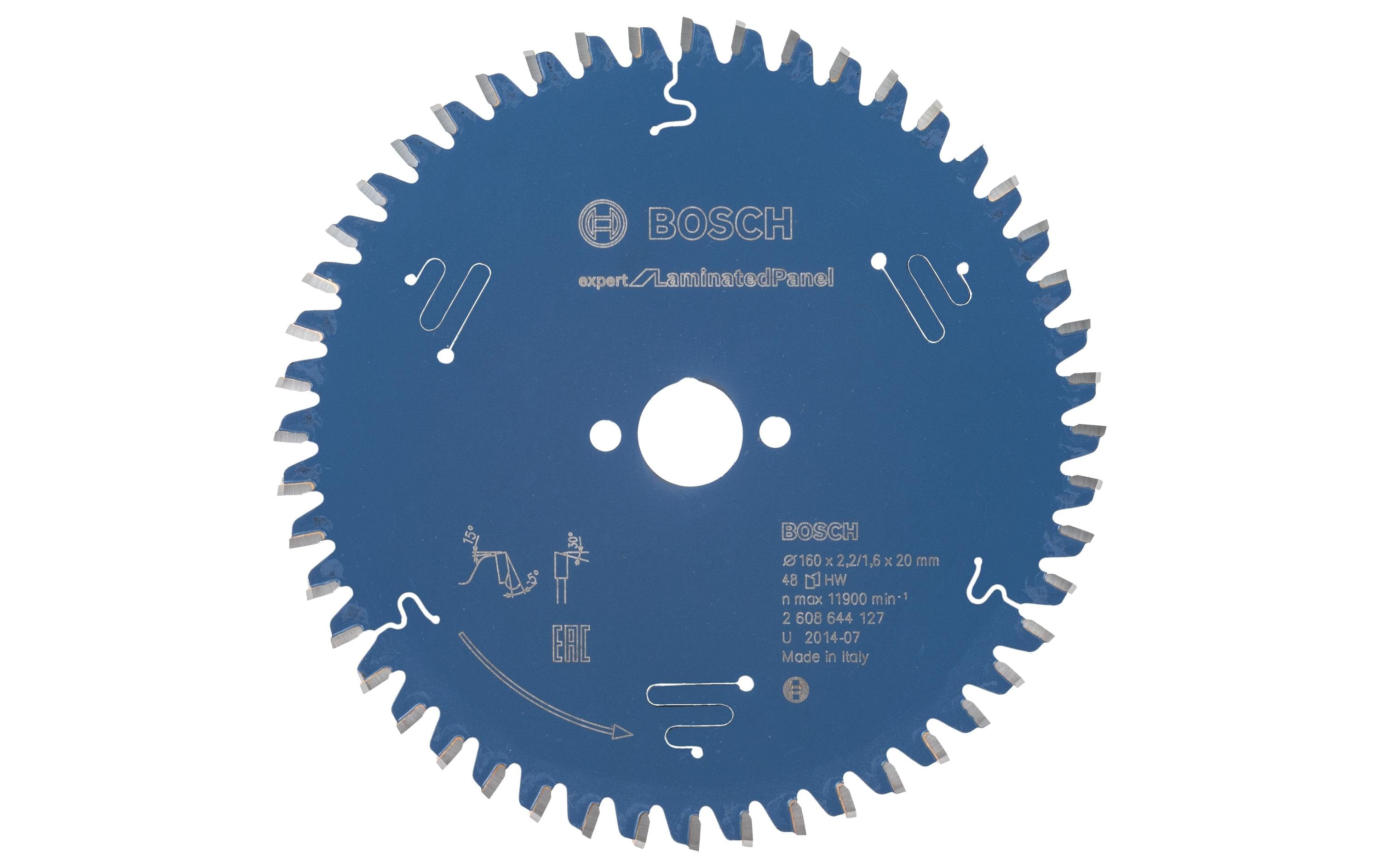 Bosch Professional Kreissägeblatt Expert Laminated Panel 160 x 20 x 2.2 mm, Z48