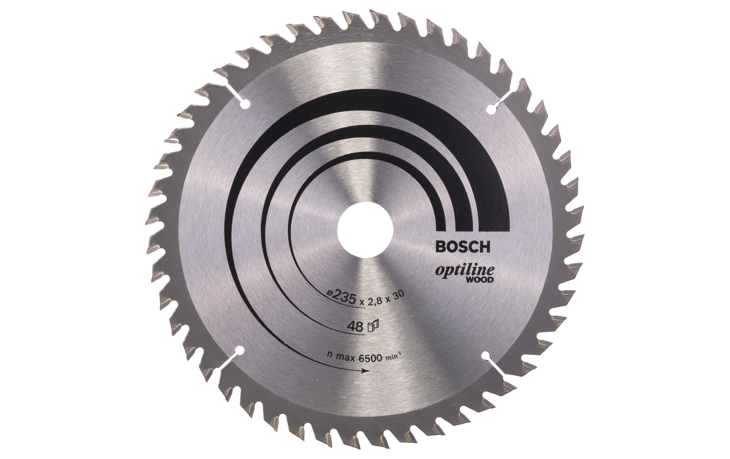 Bosch Professional Kreissägeblatt Optiline Wood, 235 x 30 x 2.8 mm, Z 48