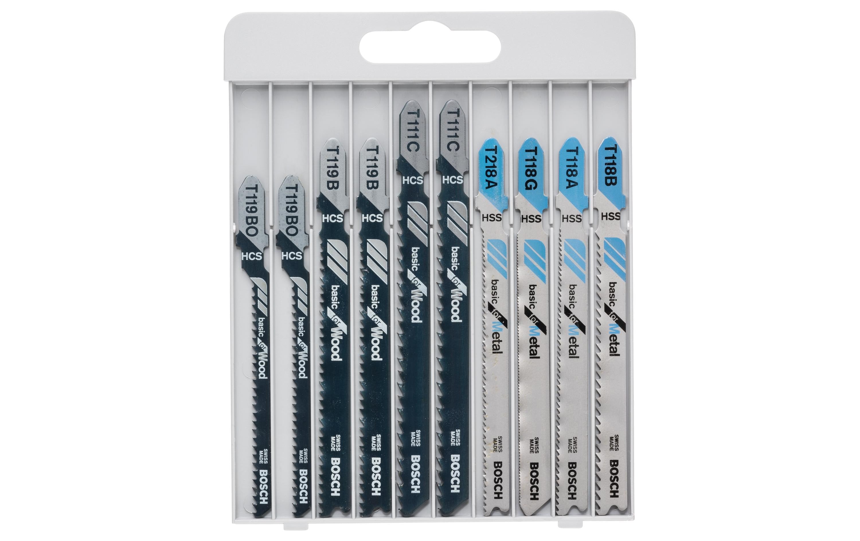 Bosch Professional Stichsägeblätter-Set Basic for Metal & Wood, 10-teilig