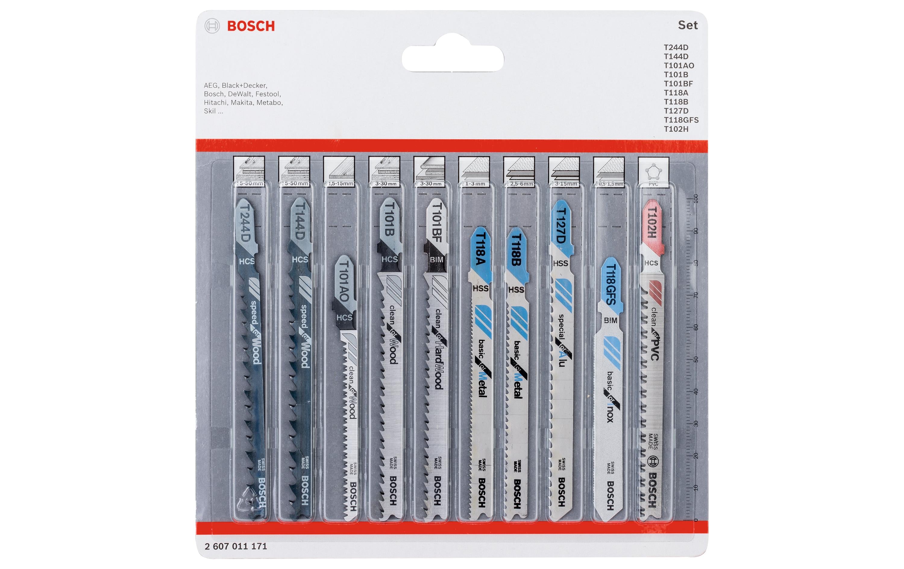 Bosch Professional Stichsägeblätter-Set All in One, 10-teilig