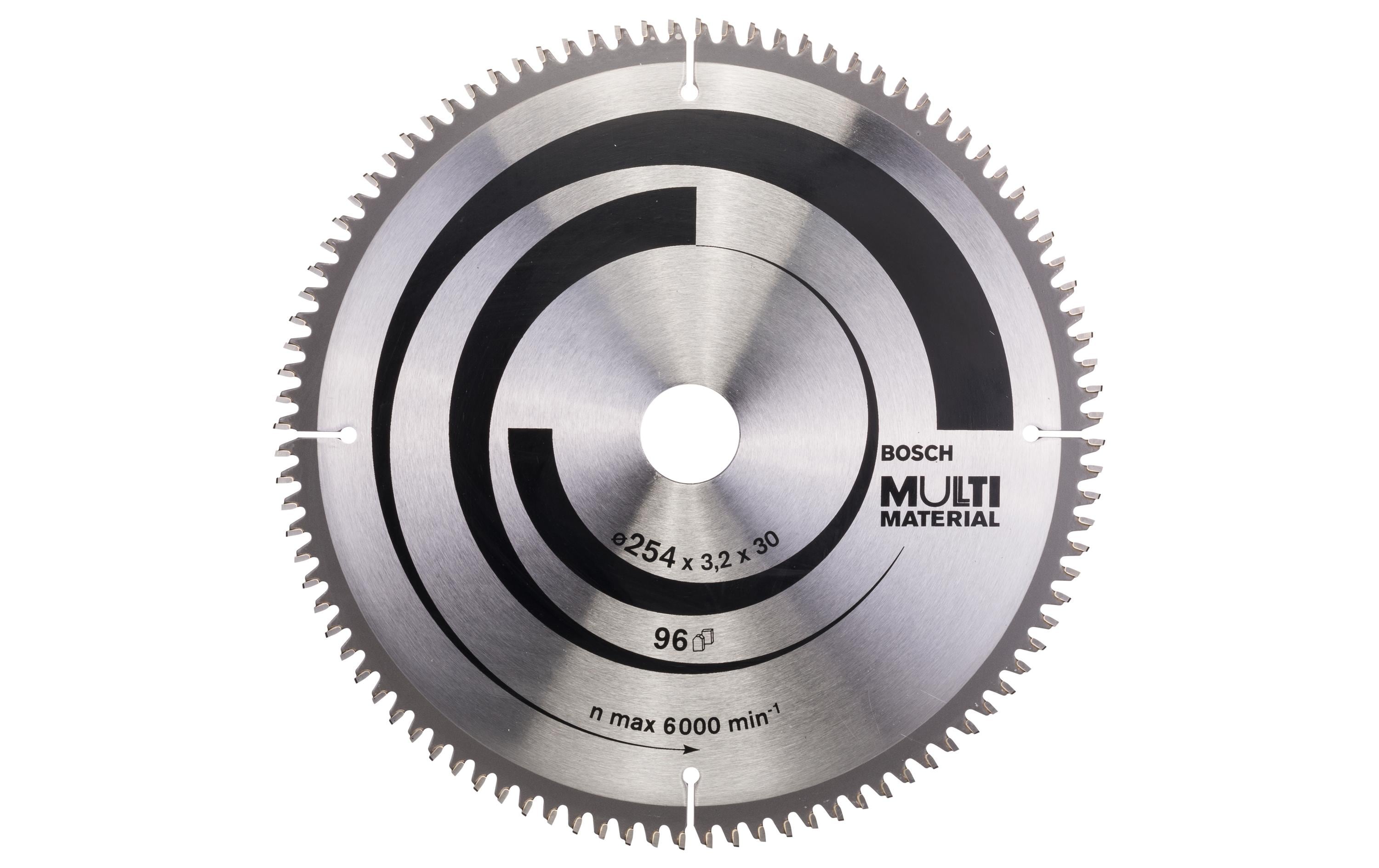 Bosch Professional Kreissägeblatt Multi Material, 254 x 30 x 3.2 mm, Z 96