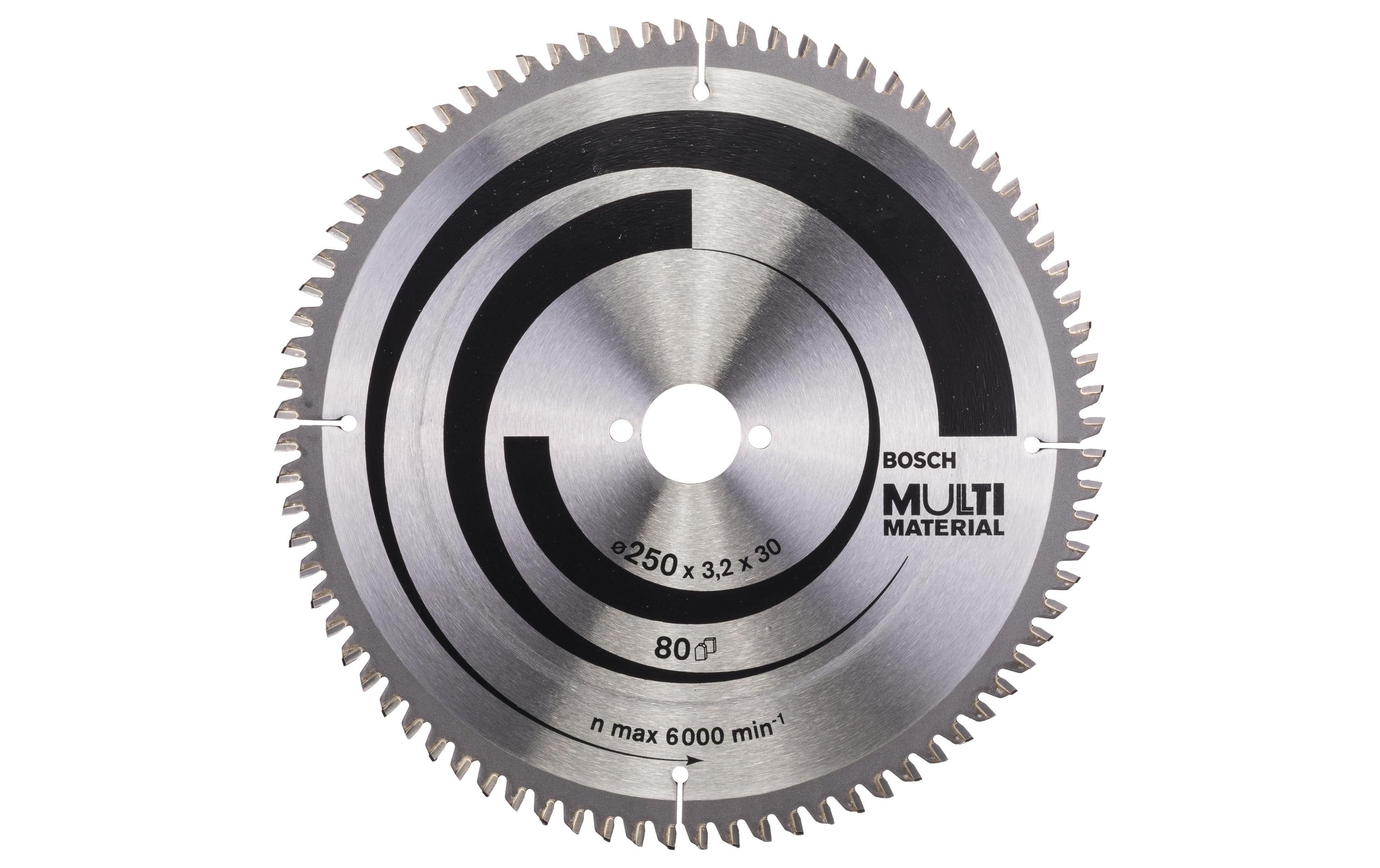 Bosch Professional Kreissägeblatt Multi Material, 250 x 30 x 3.2 mm, Z 80