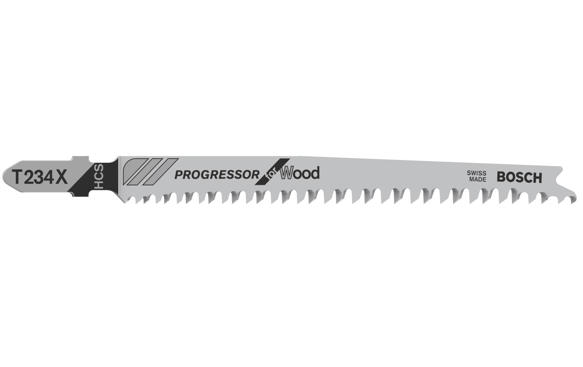 Bosch Professional Stichsägeblatt T 234 X Progressor for Wood, 5 Stück