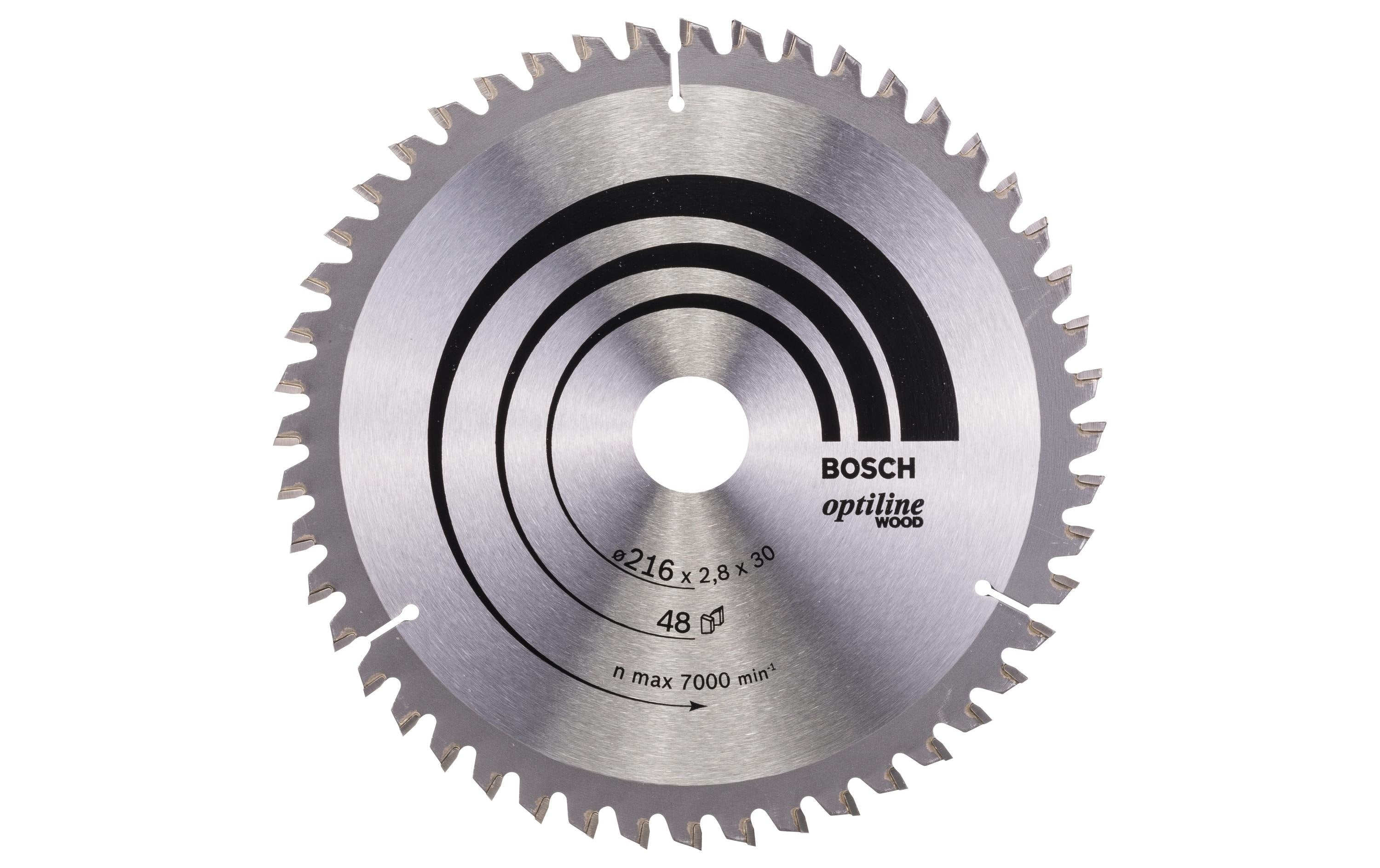 Bosch Professional Kreissägeblatt Optiline Wood, 216 x 30 x 2.8 mm, Z 48