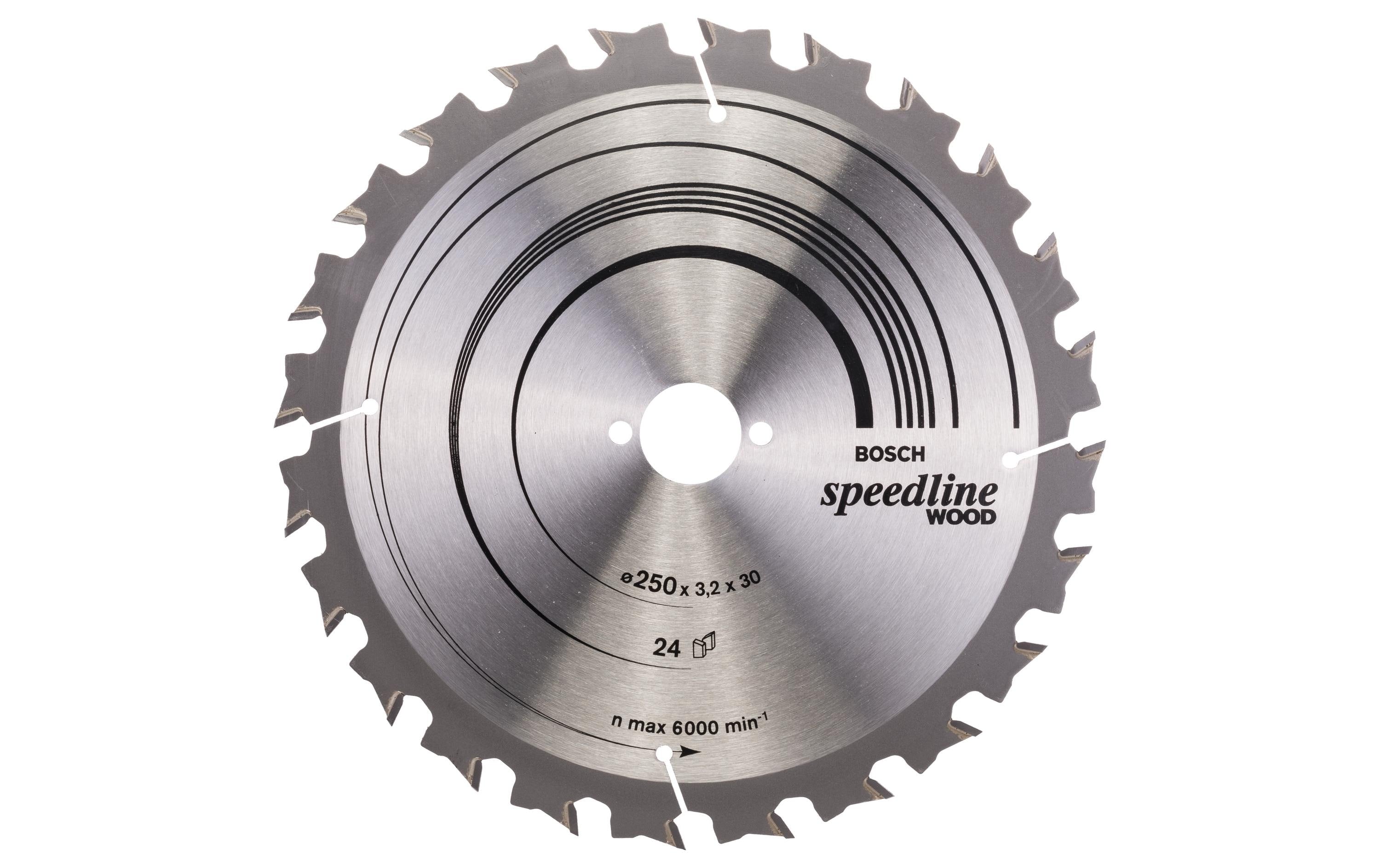 Bosch Professional Kreissägeblatt Speedline Wood, 250 x 30 x 3.2 mm, Z 24