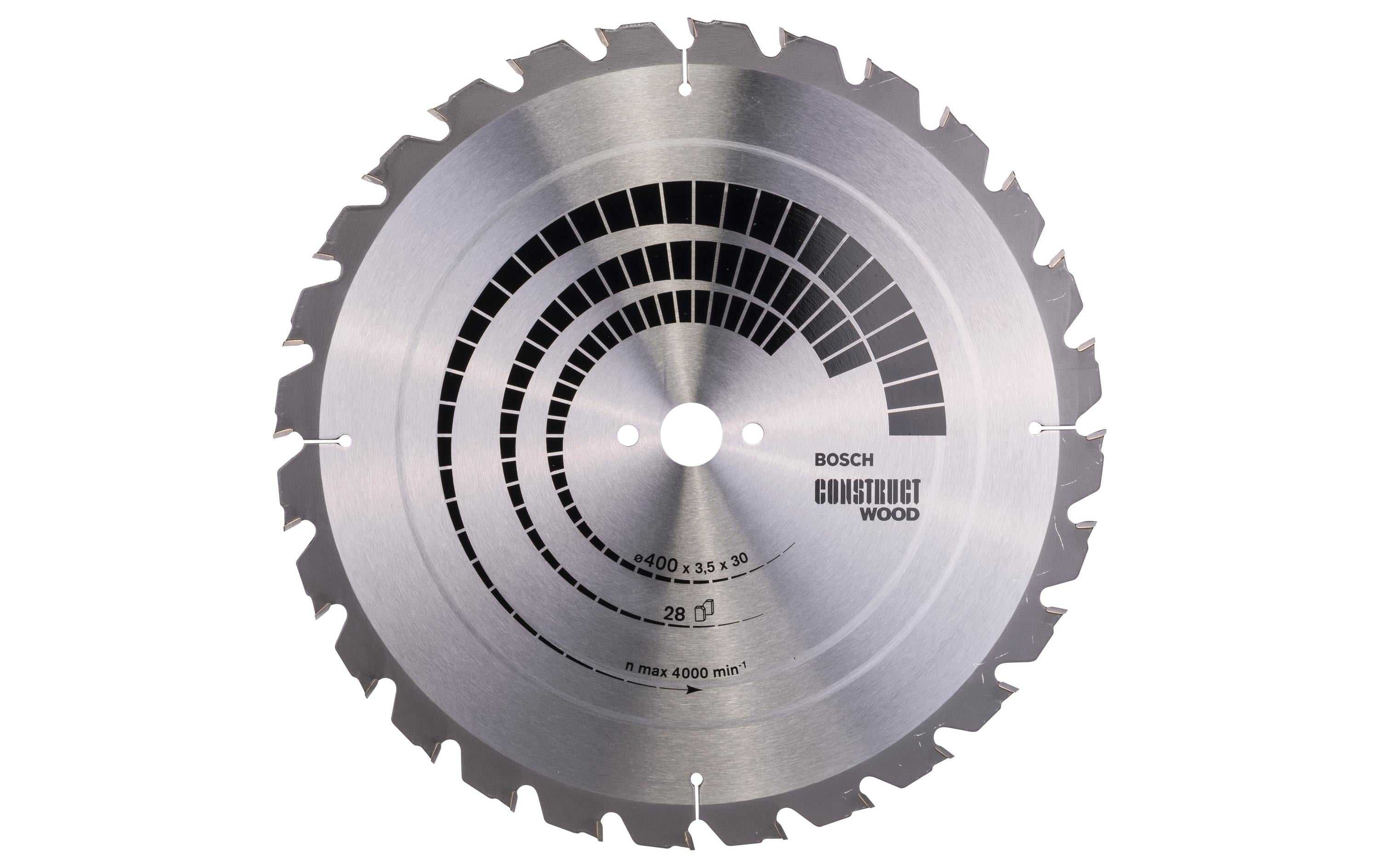 Bosch Professional Kreissägeblatt Construct Wood, 400 x 30 x 3.5 mm, Z 28