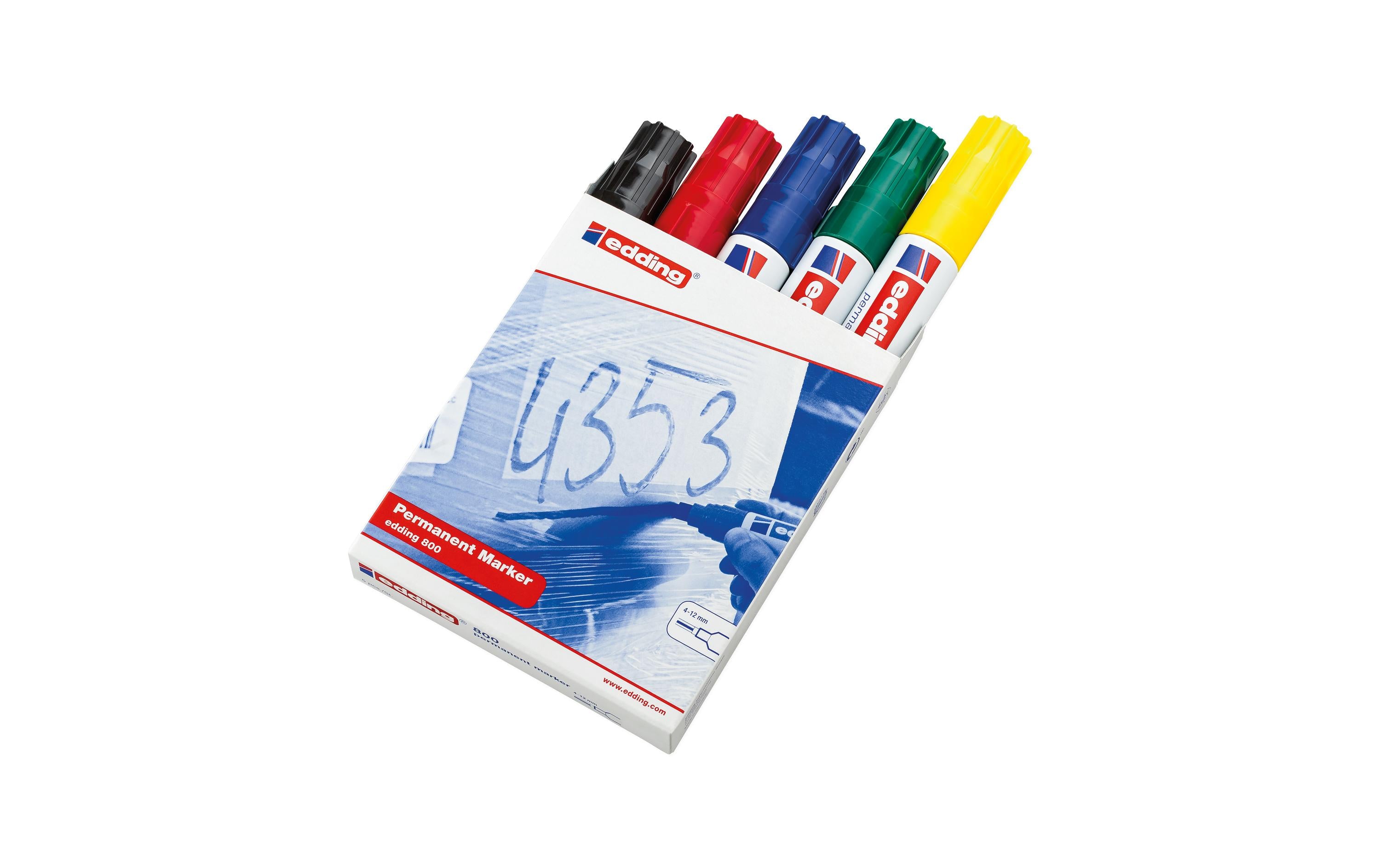 edding Permanent-Marker 800 5 Stück, Mehrfarbig