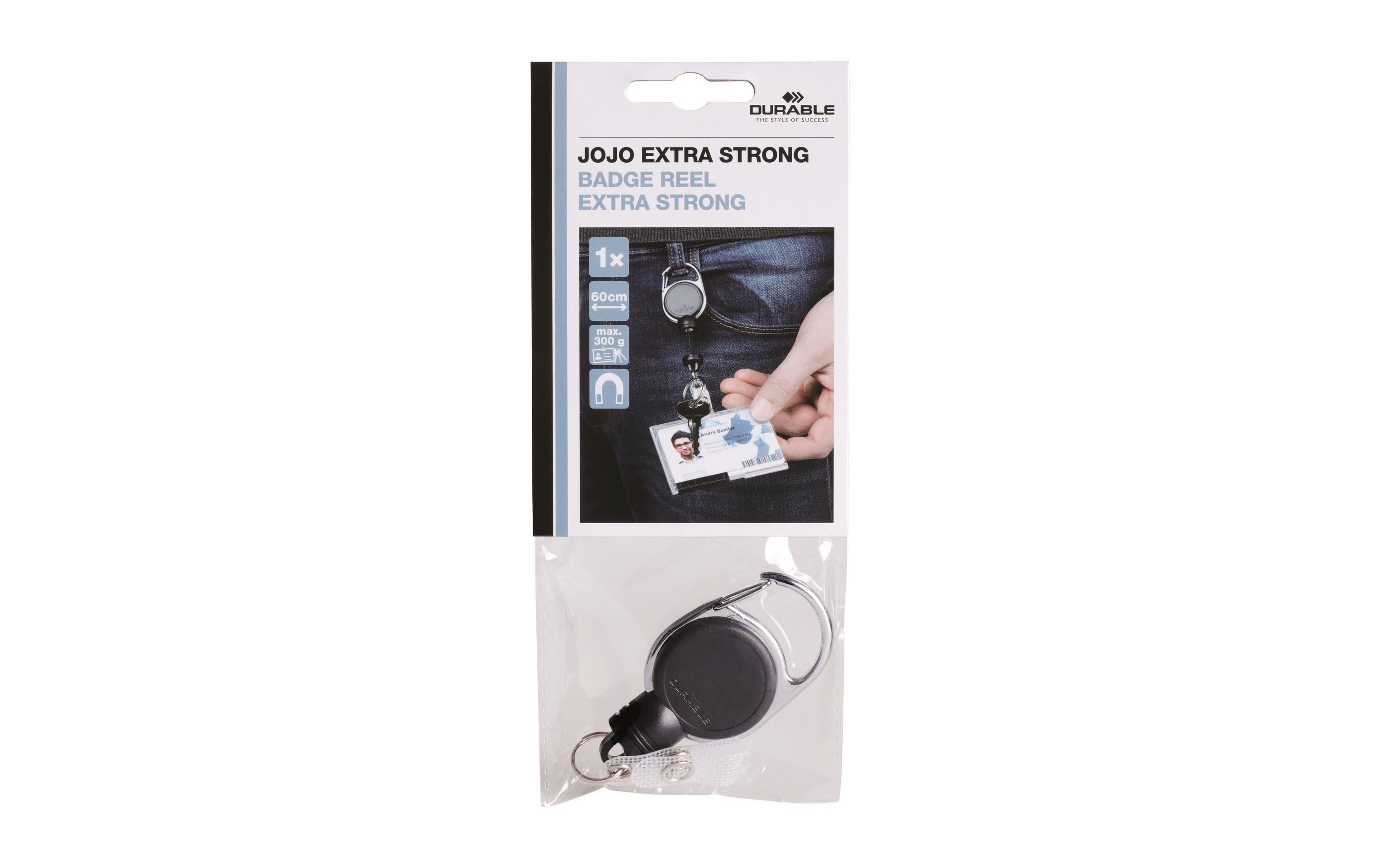 DURABLE Ausweishalter Jojo Extra Strong mit Clip, Schwarz