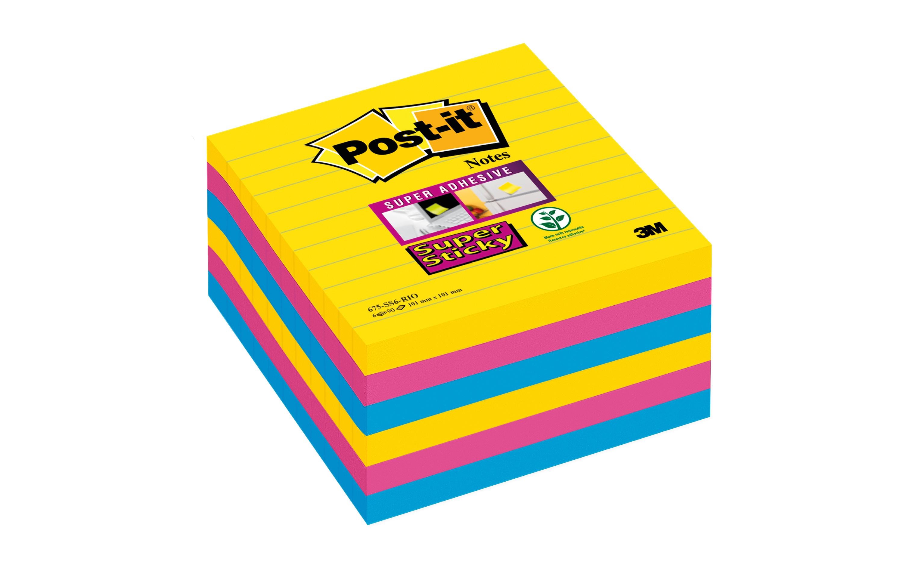 Post-it Notizzettel Super Sticky 10.1 x 10.1 cm, 6 Blöcke, liniert