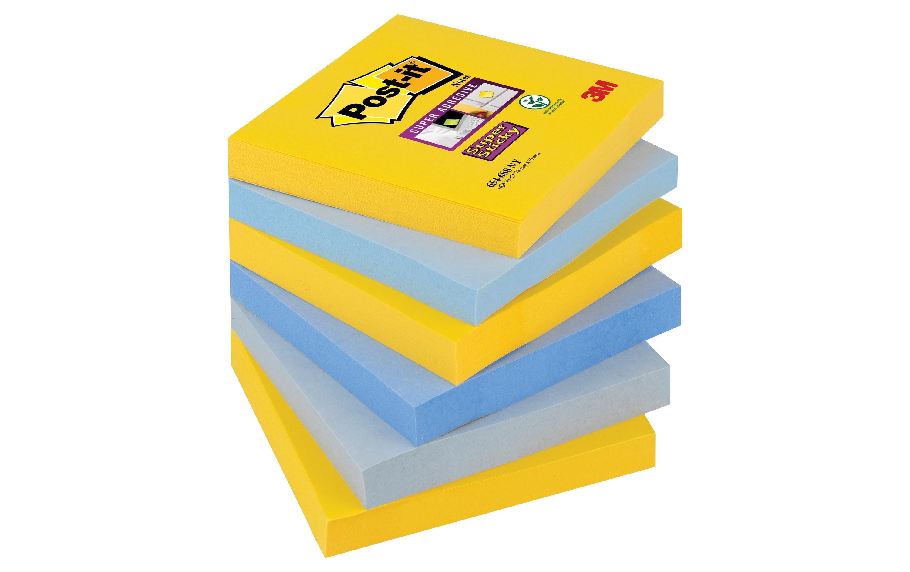 Post-it Notizzettel Post-it New York 6 Blöcke, 4-farbig, 76 x 76 mm