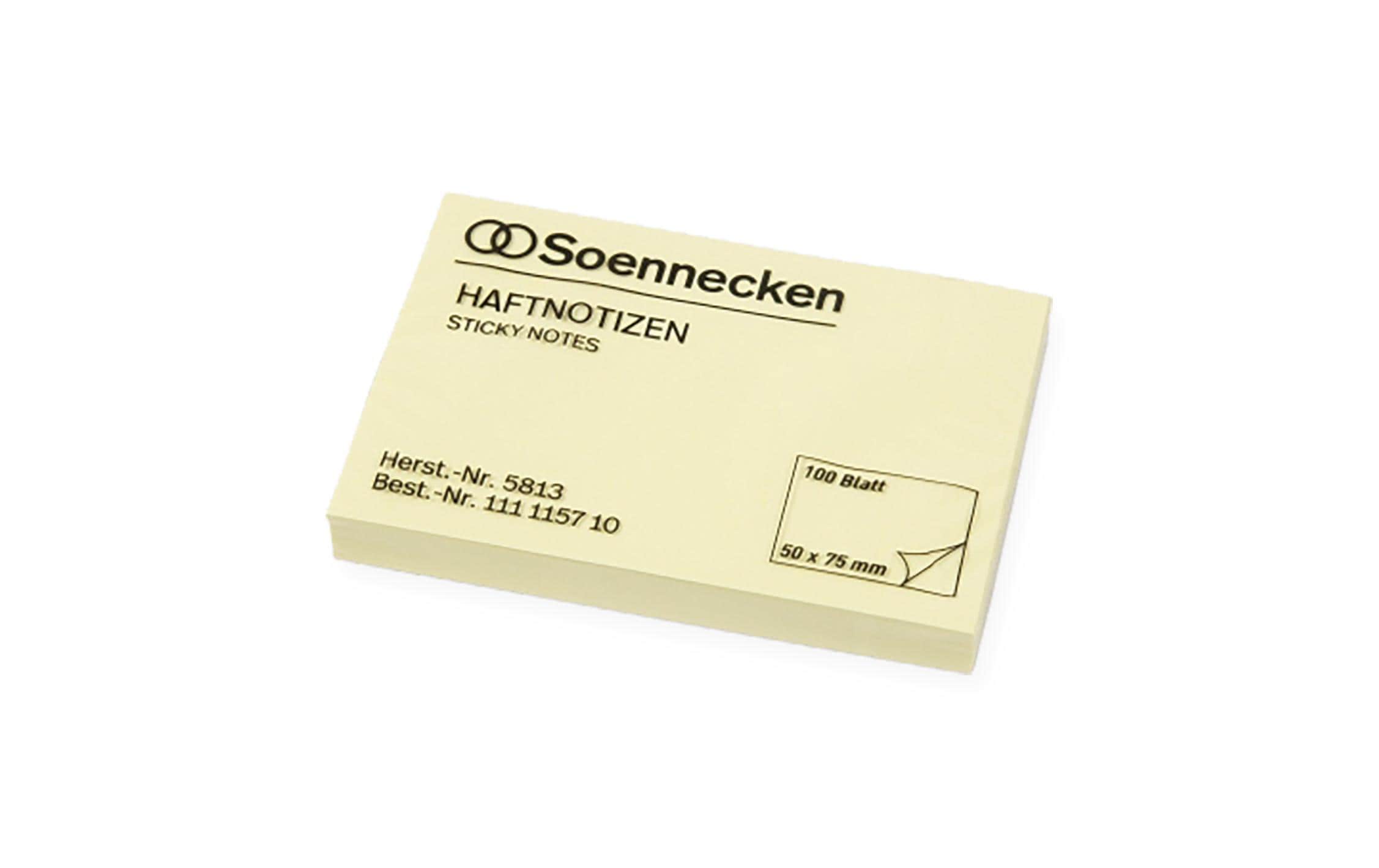 Soennecken Notizzettel 7.5 x 5 cm, 12 Stück à 100 Blätter, Gelb