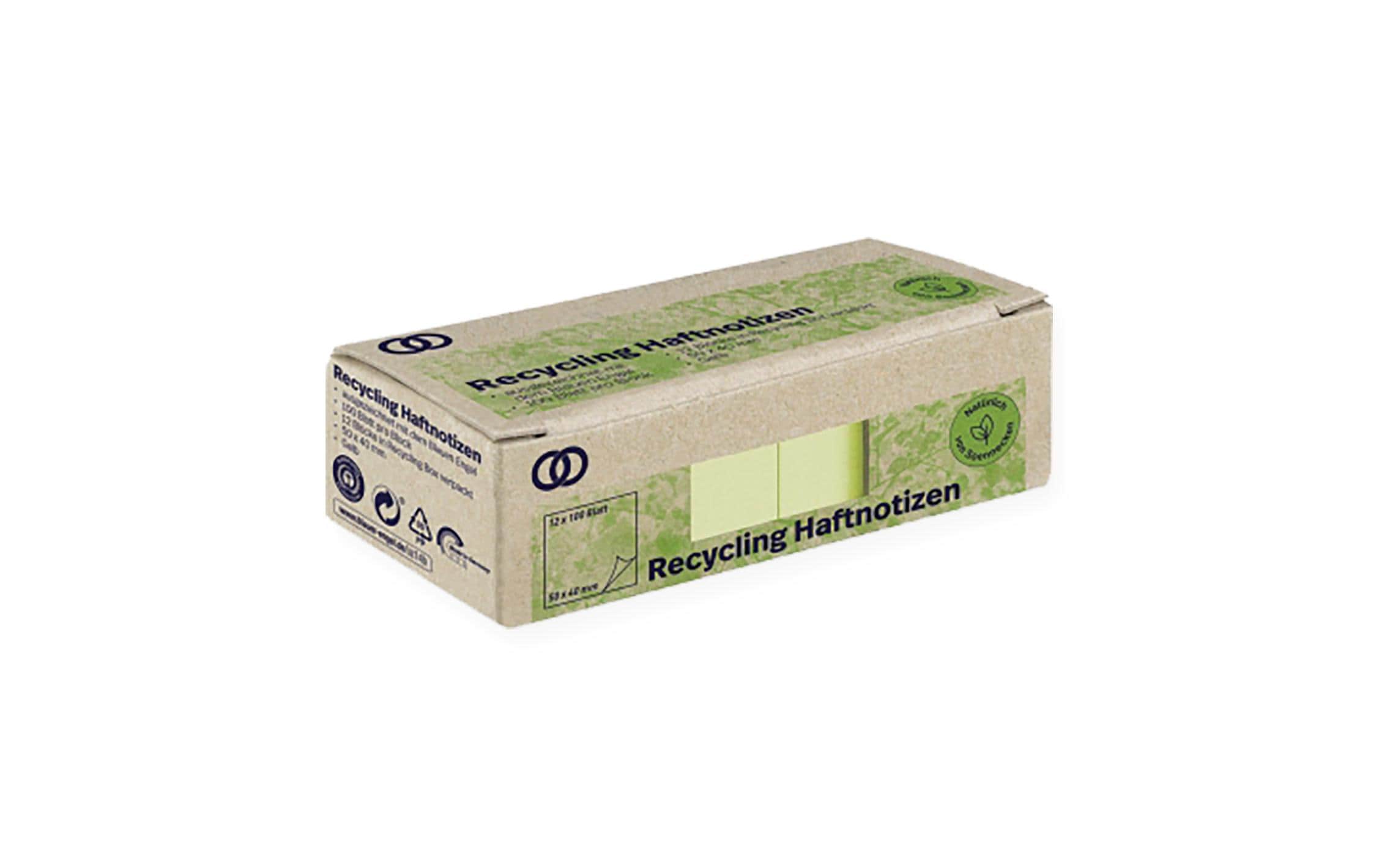 Soennecken Notizzettel oeco Recycling, 5 x 4 cm, 12 Stück, Gelb