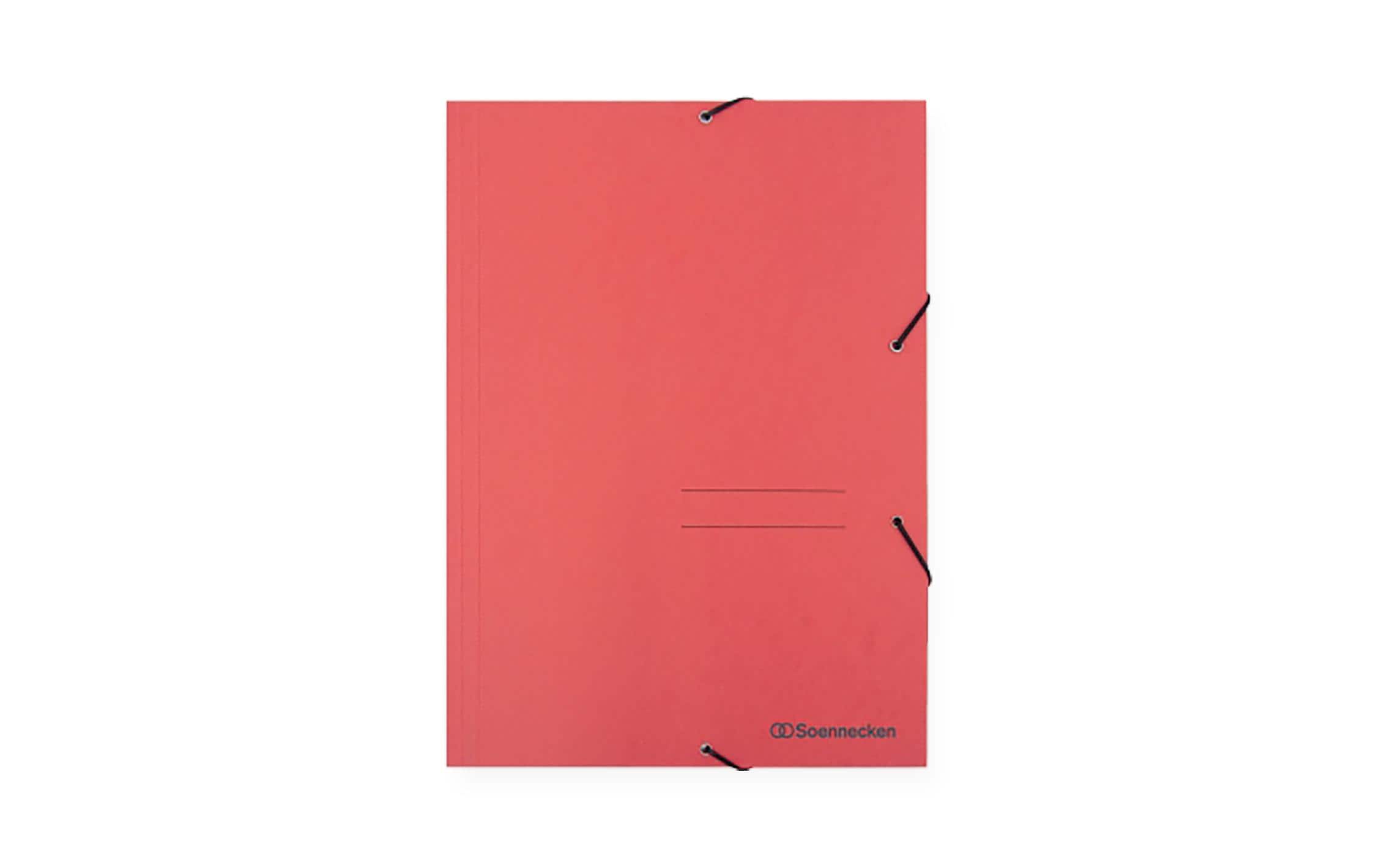Soennecken Gummibandmappe A4, Rot, 3 Klappen