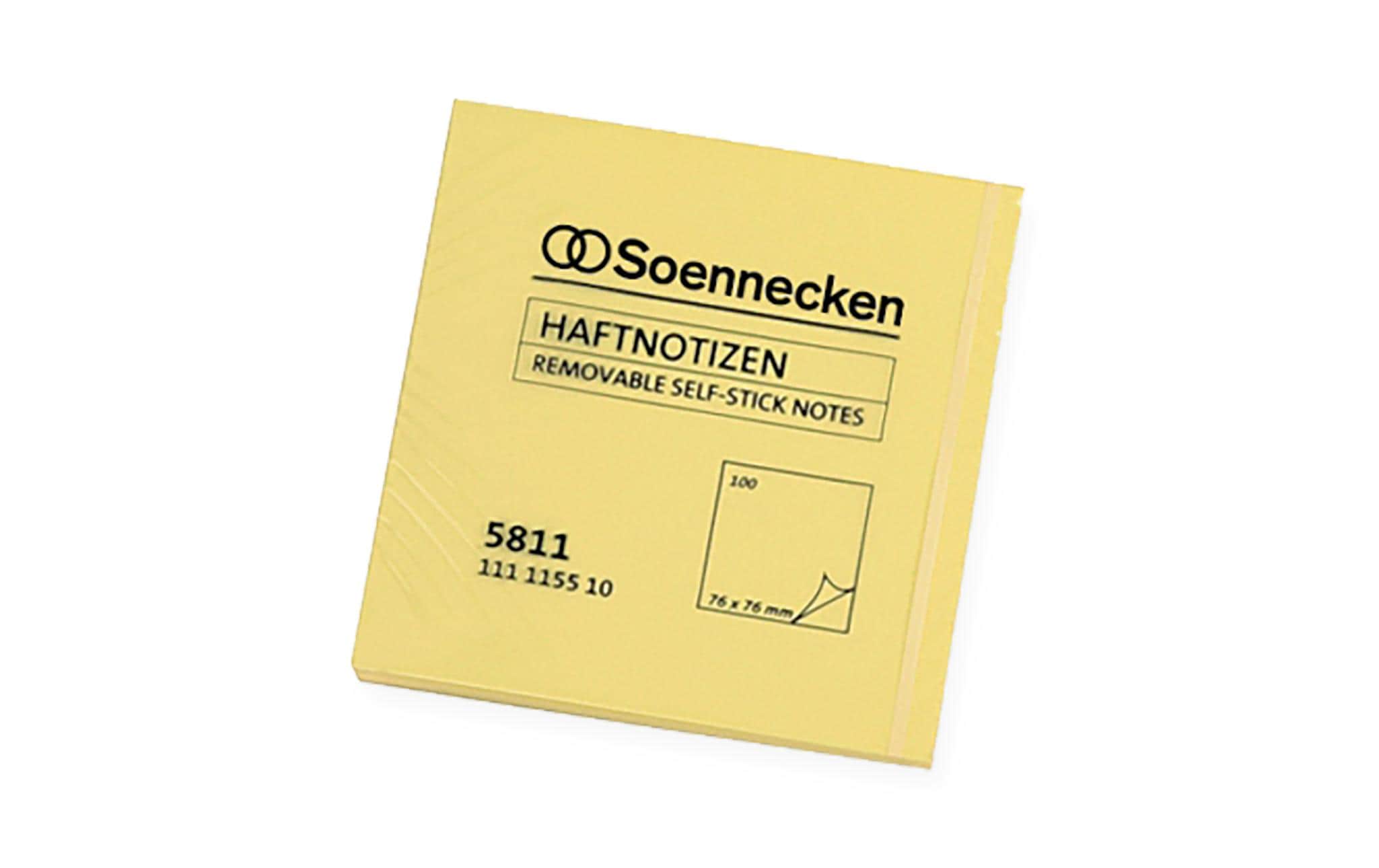 Soennecken Notizzettel 7.5 x 7.5 cm, 12 Stück à 100 Blätter, Gelb