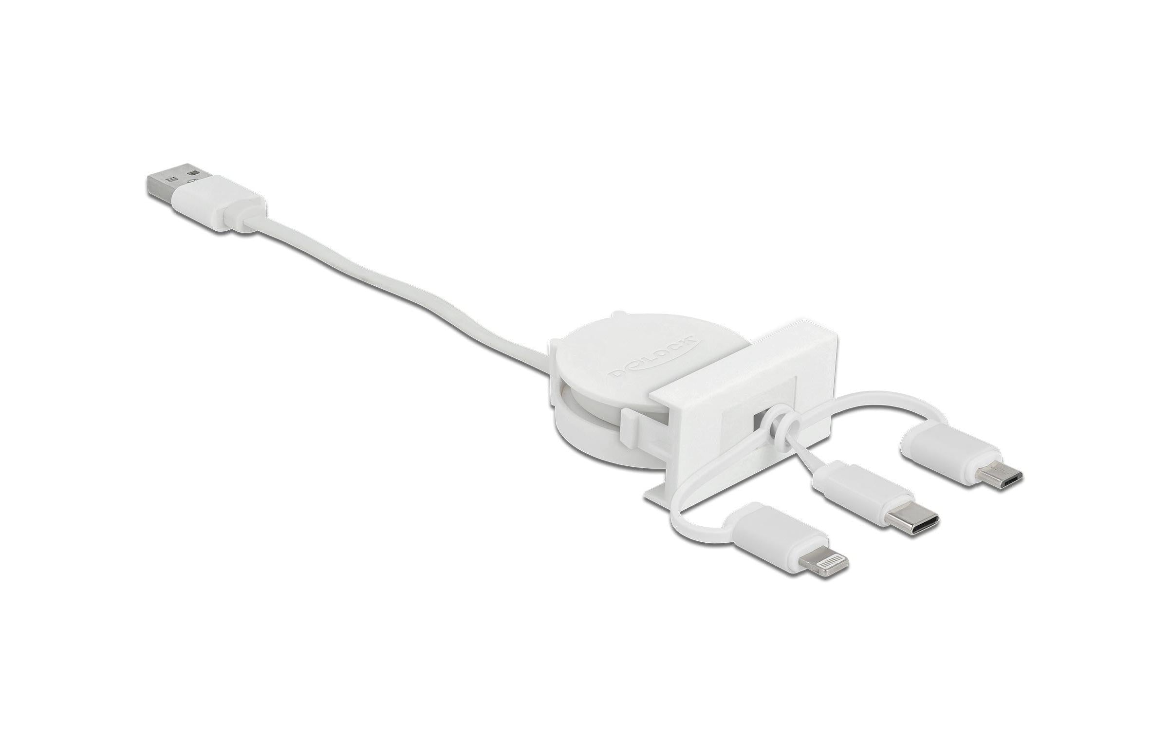 Delock Easy 45 Modul USB A - Lightning/Micro-USB B/USB C 0.5 m