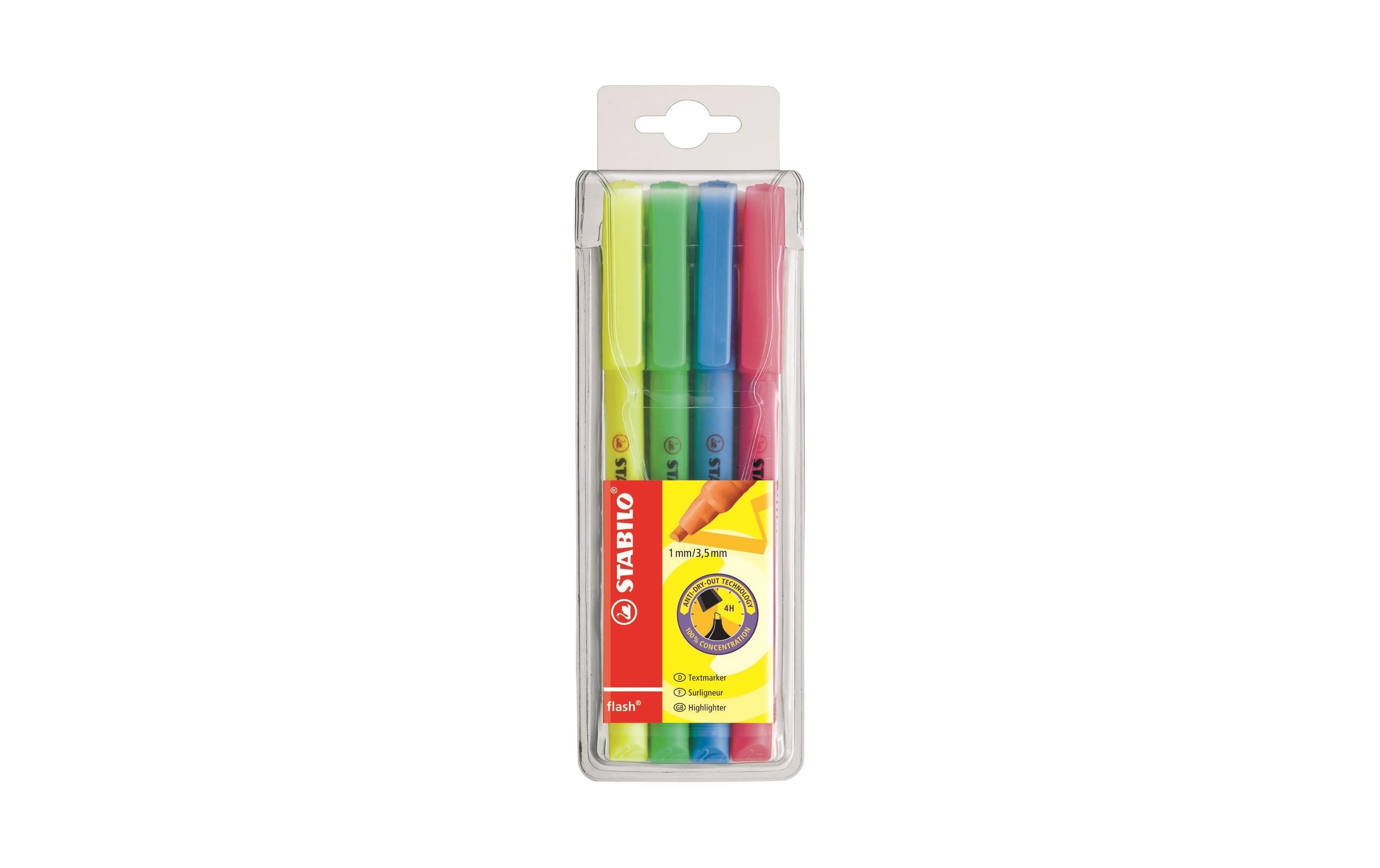 STABILO Textmarker Flash 4er Etui