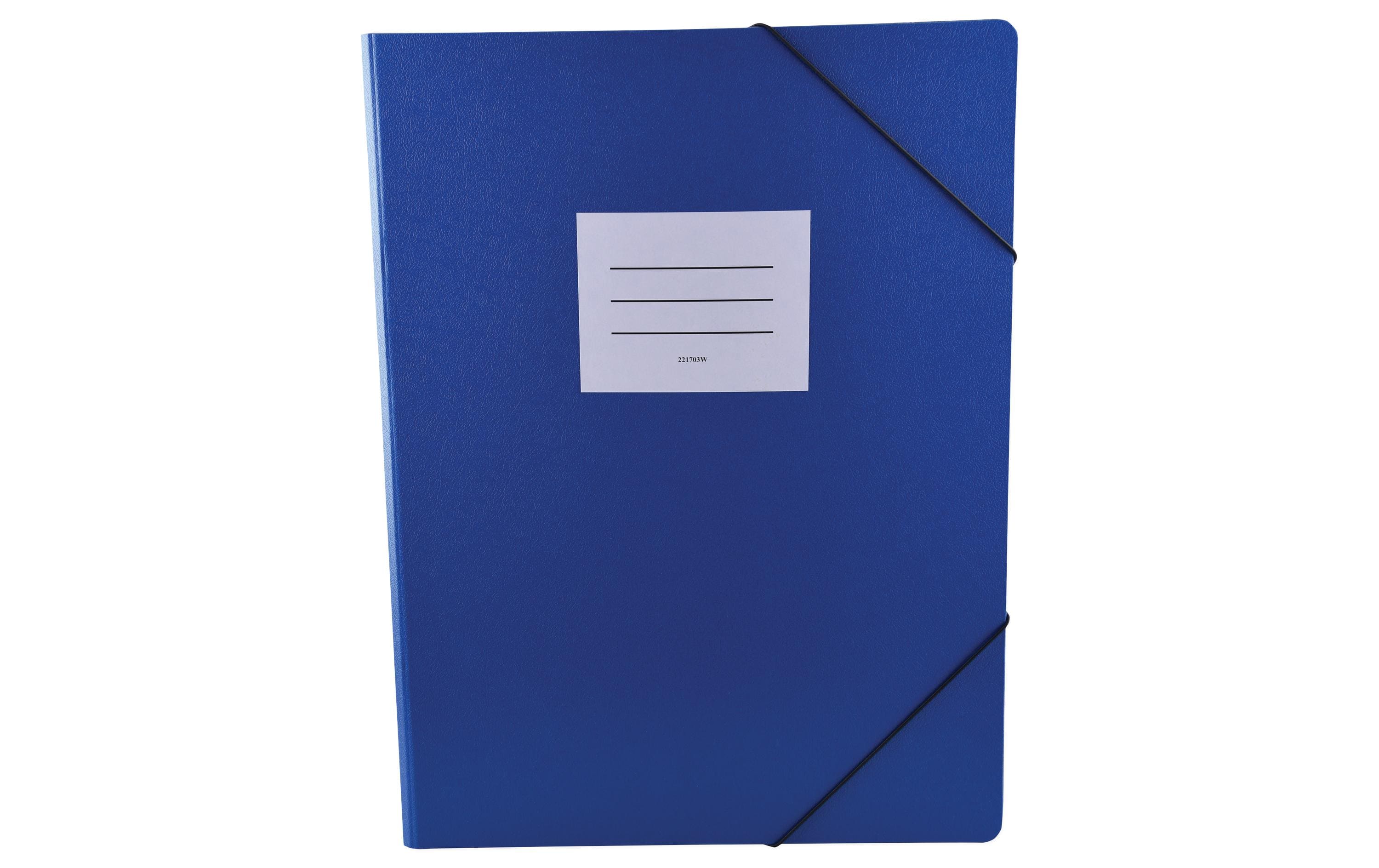 office focus Gummibandmappe A3 mit Etikette Blau