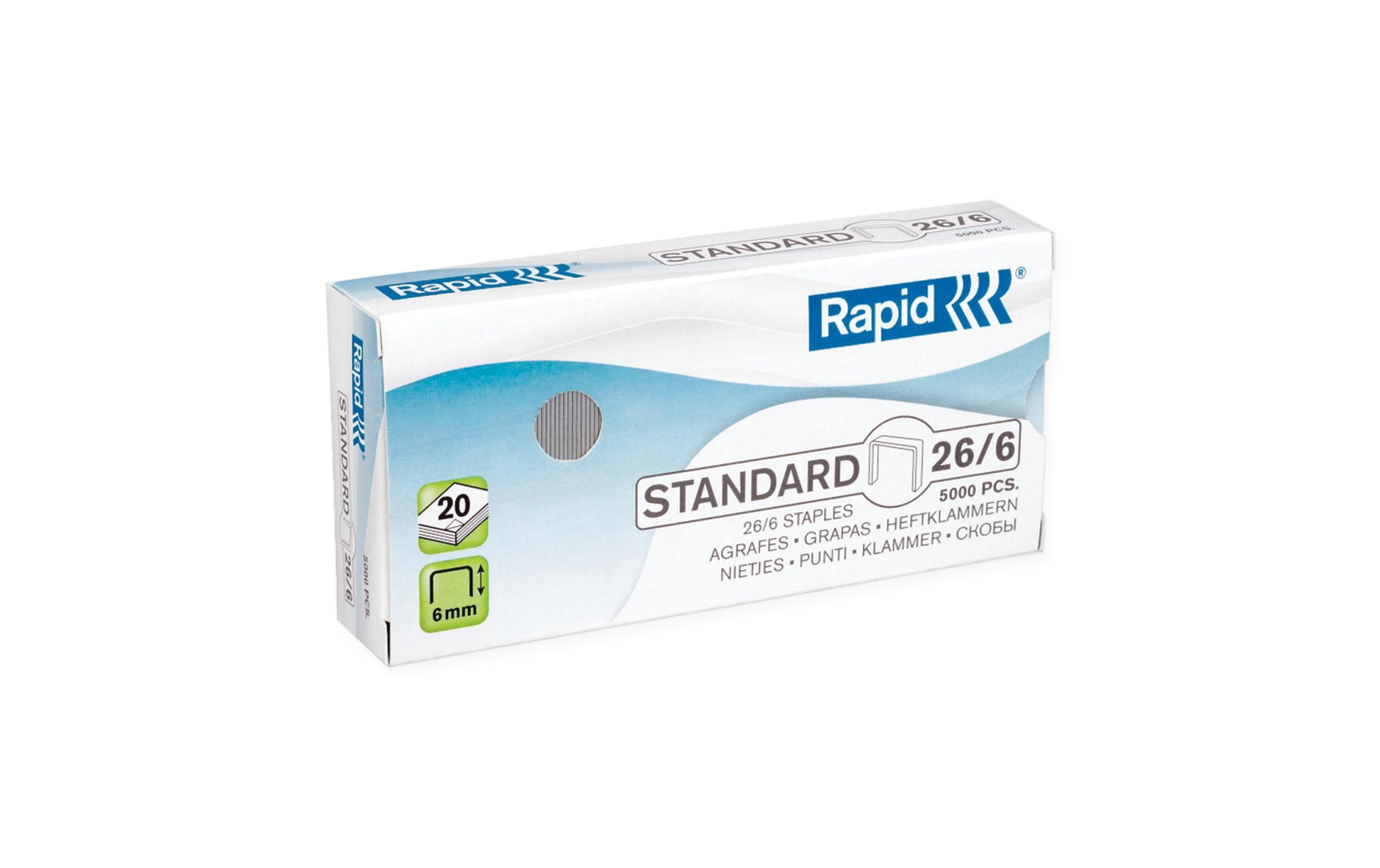 Rapid Heftklammern Standard, 26/6, 5000 Stück