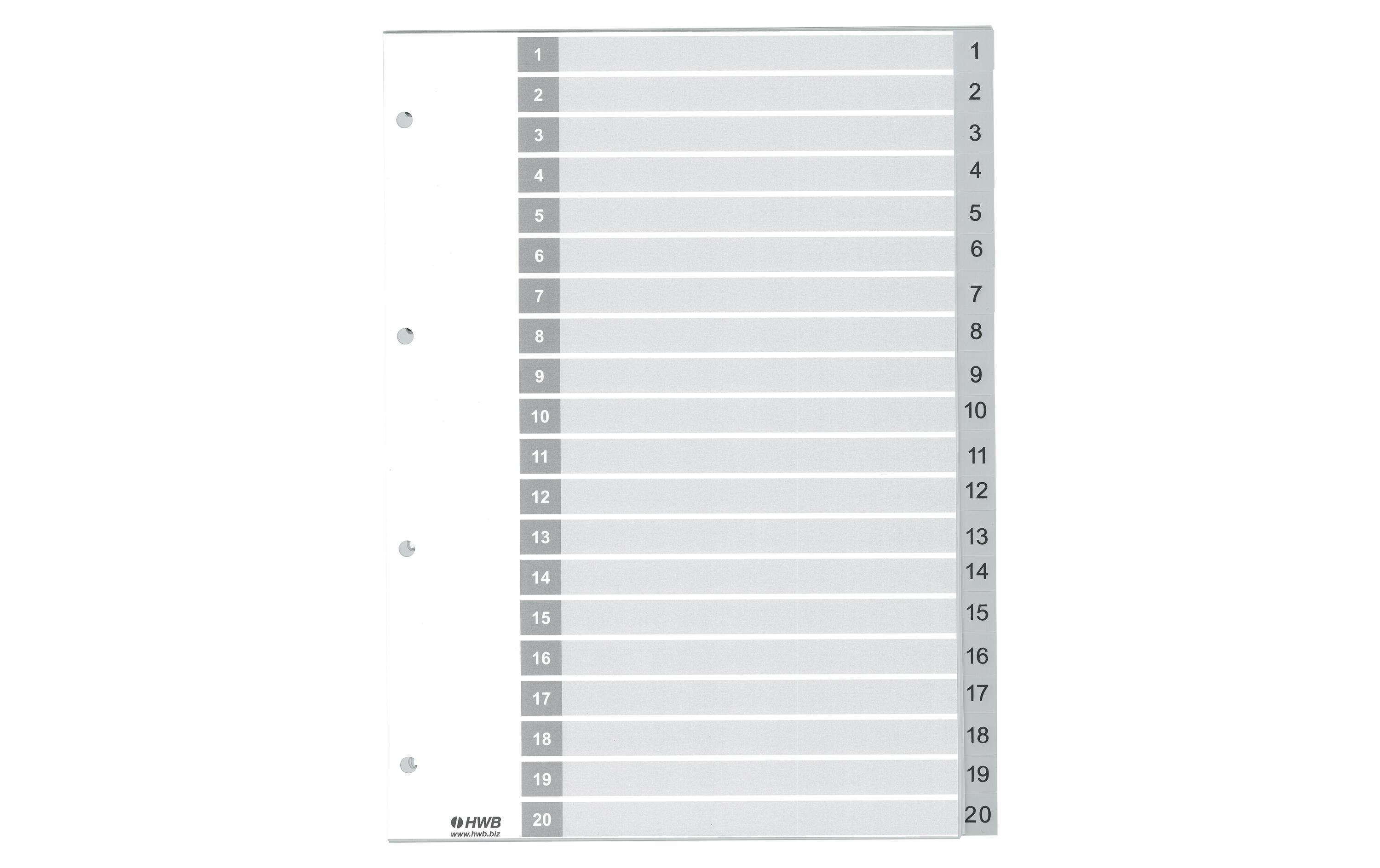 HWB Register A4, PP 1-20