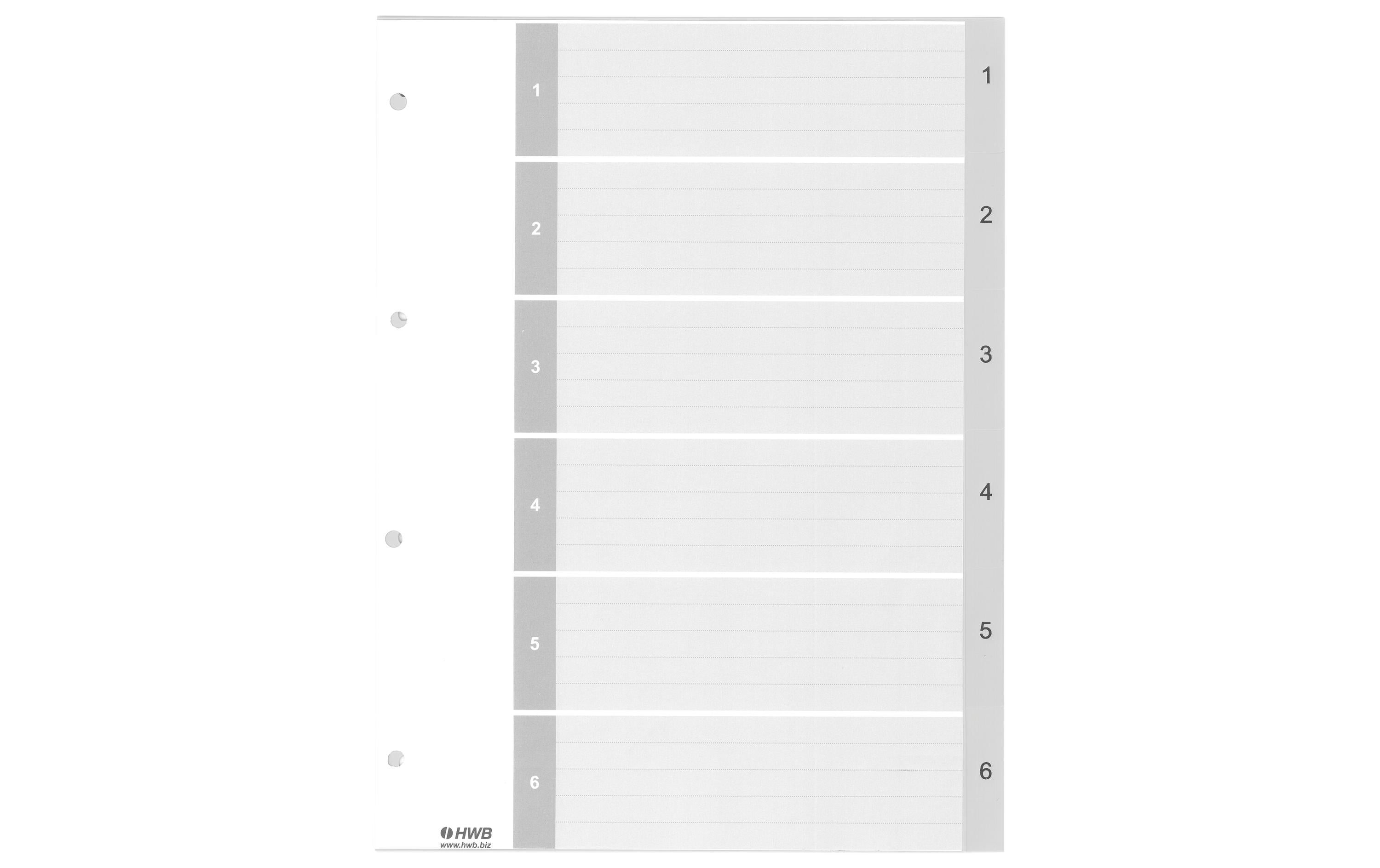 HWB Register A4, PP 1-6
