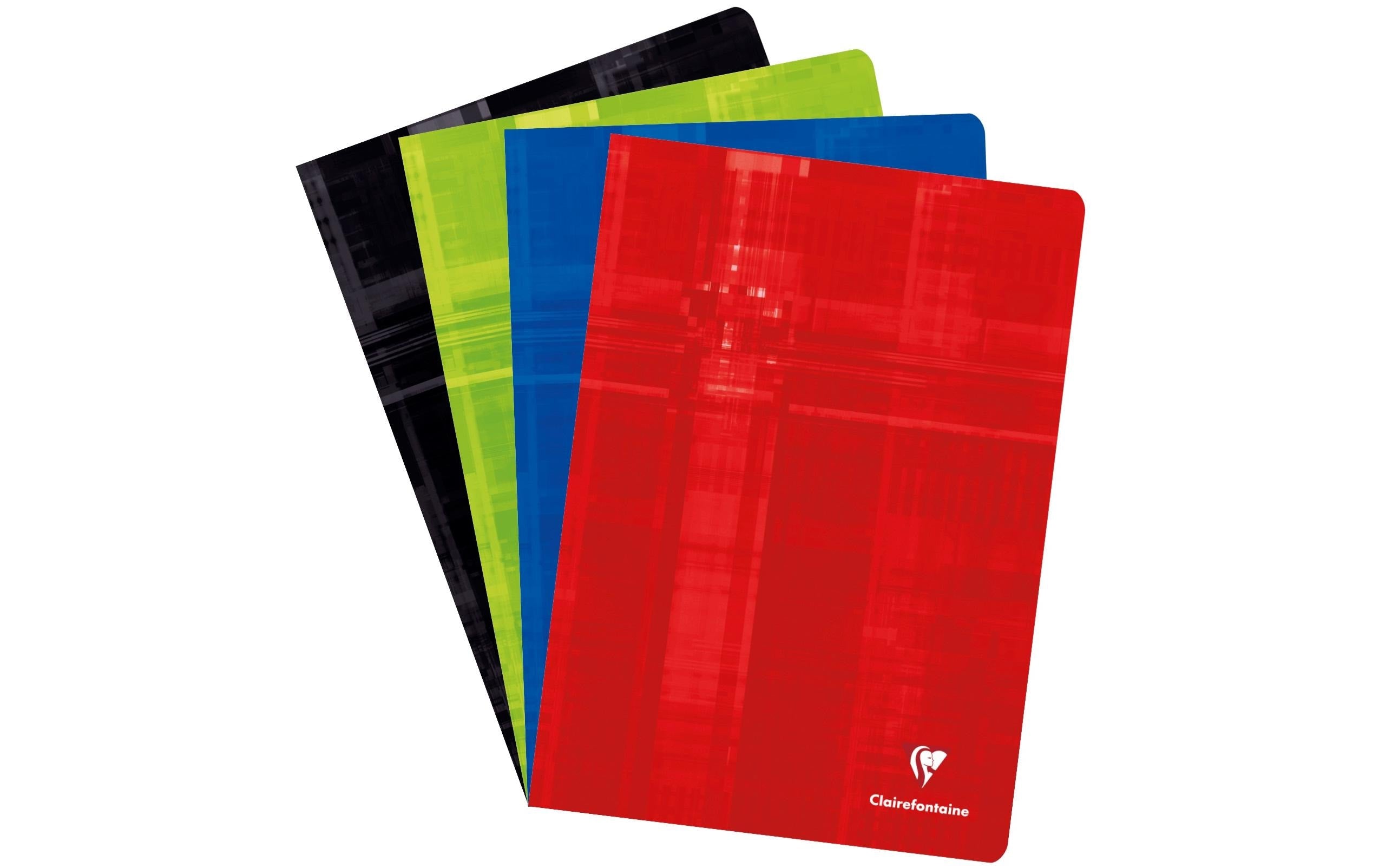 Clairefontaine Schulheft 60 Blatt, A4, 5 mm kariert, assortiert, 10 Stück