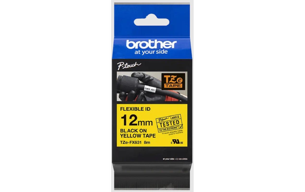 Brother TZe-FX631 Schwarz auf Gelb
