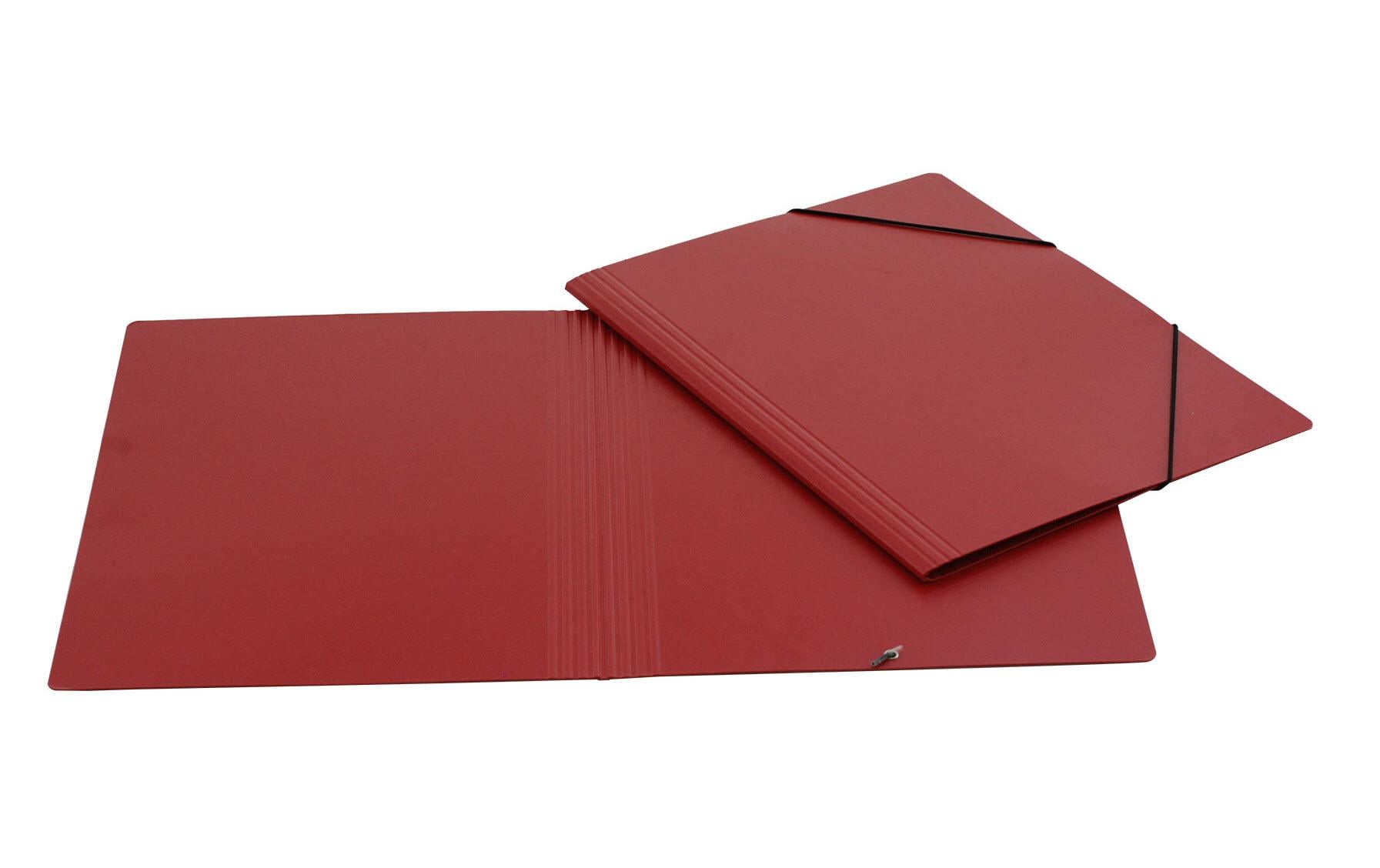 EROLA Gummibandmappe A4 Pressspan Rot