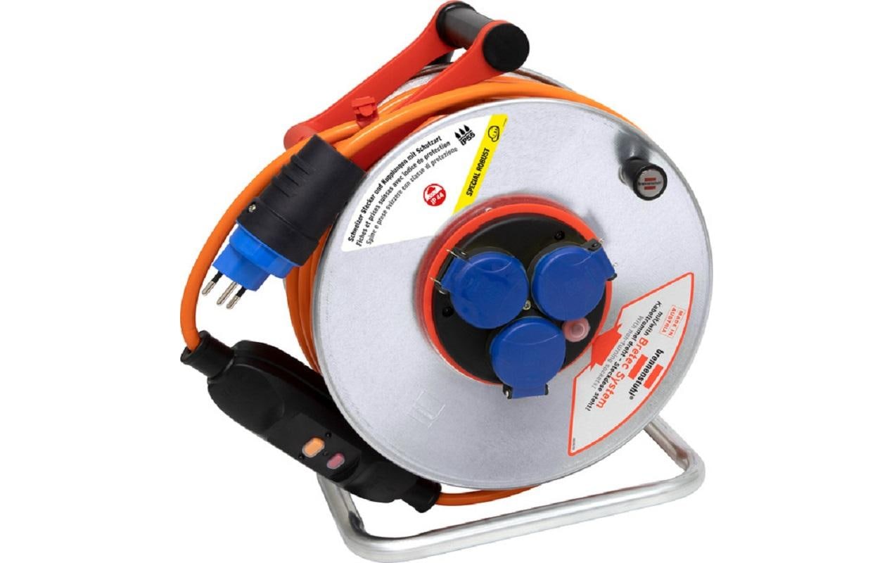 Brennenstuhl Baustellen-Kabelrolle Garant SK 290 50 m FI + Bretec 3x T13