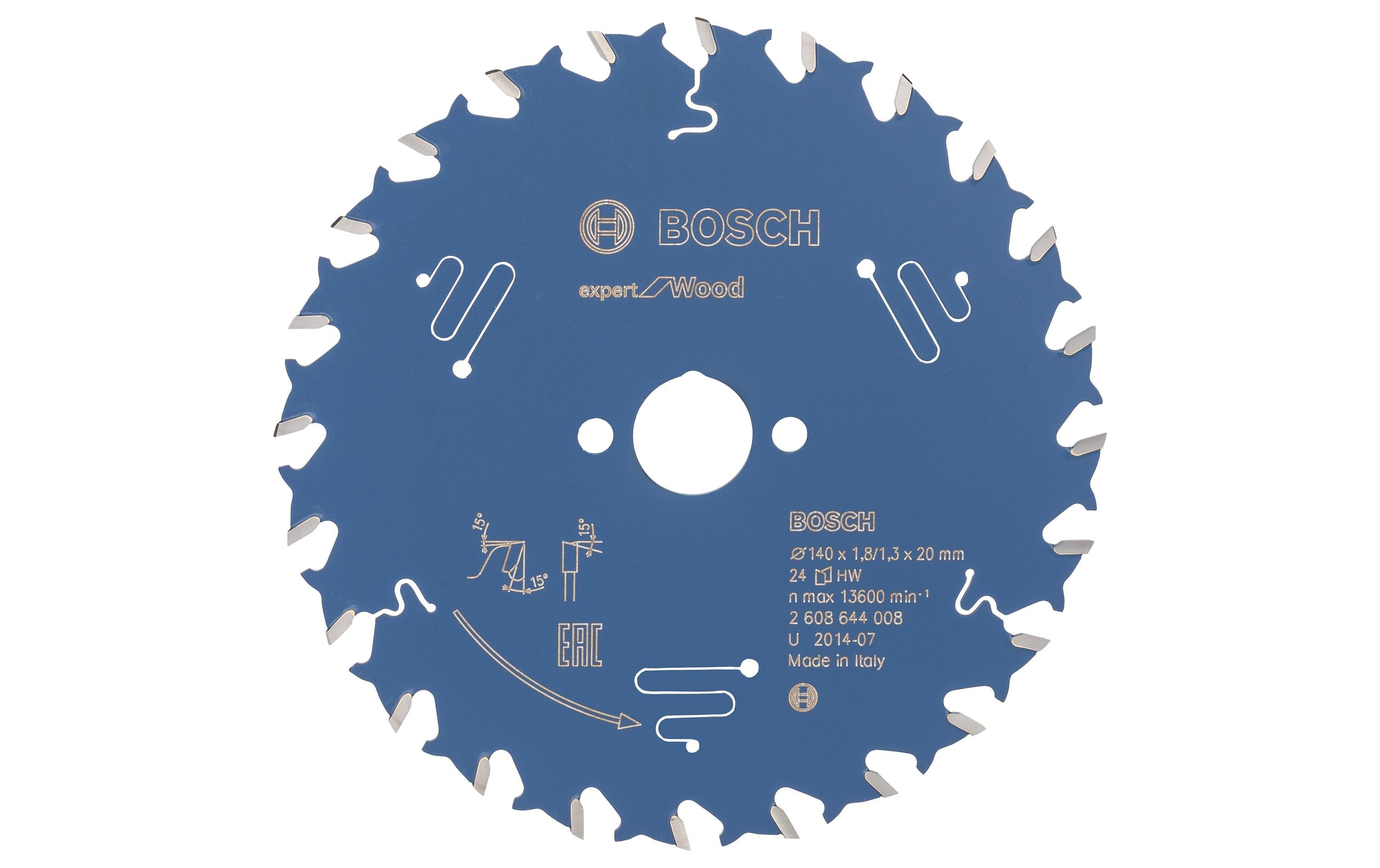 Bosch Professional Kreissägeblatt Expert for Wood 140 x 1.8 x 20 mm, Z 24