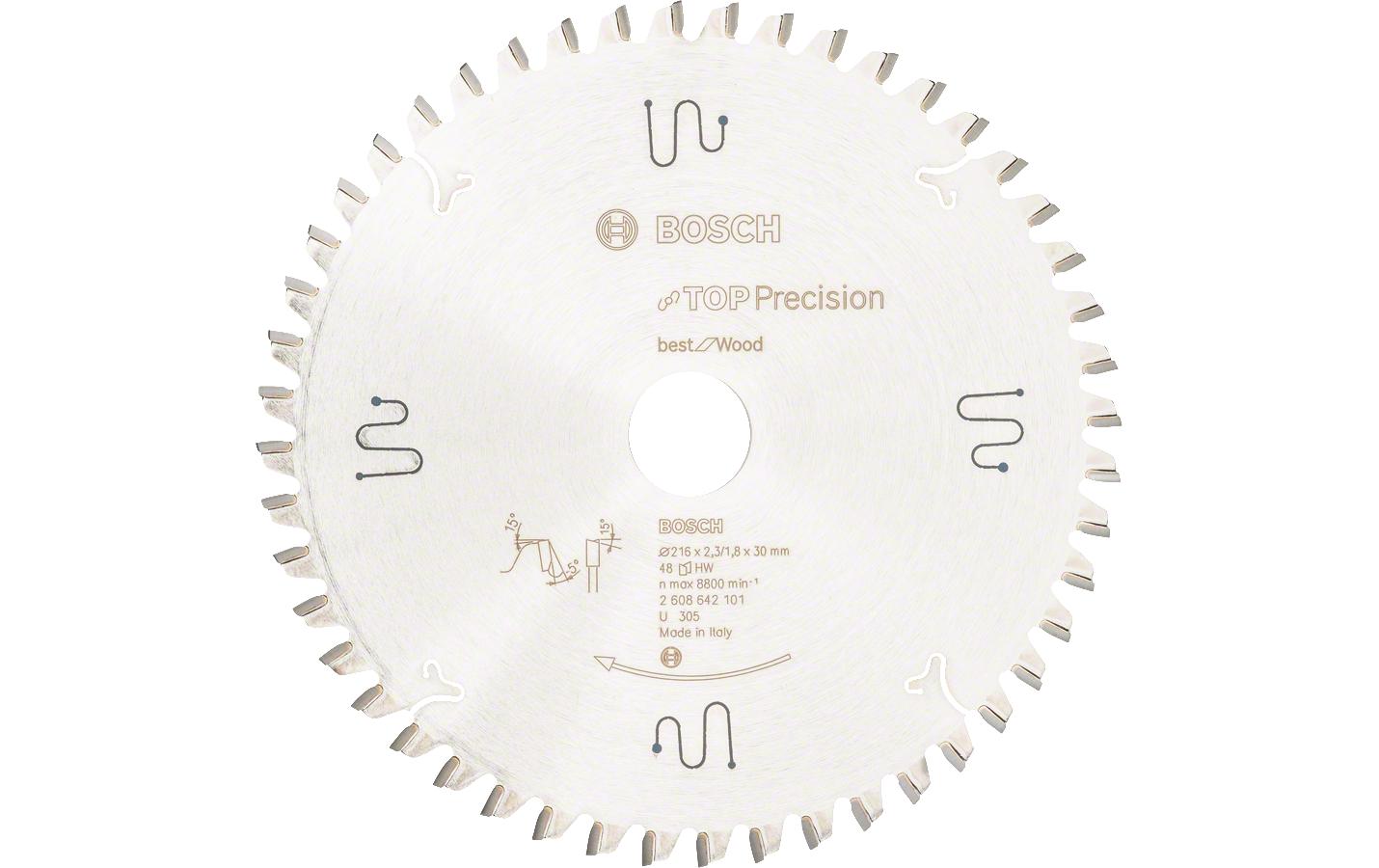 Bosch Professional Kreissägeblatt Best for Wood, 216 x 30 x 2.3 mm, Z 48