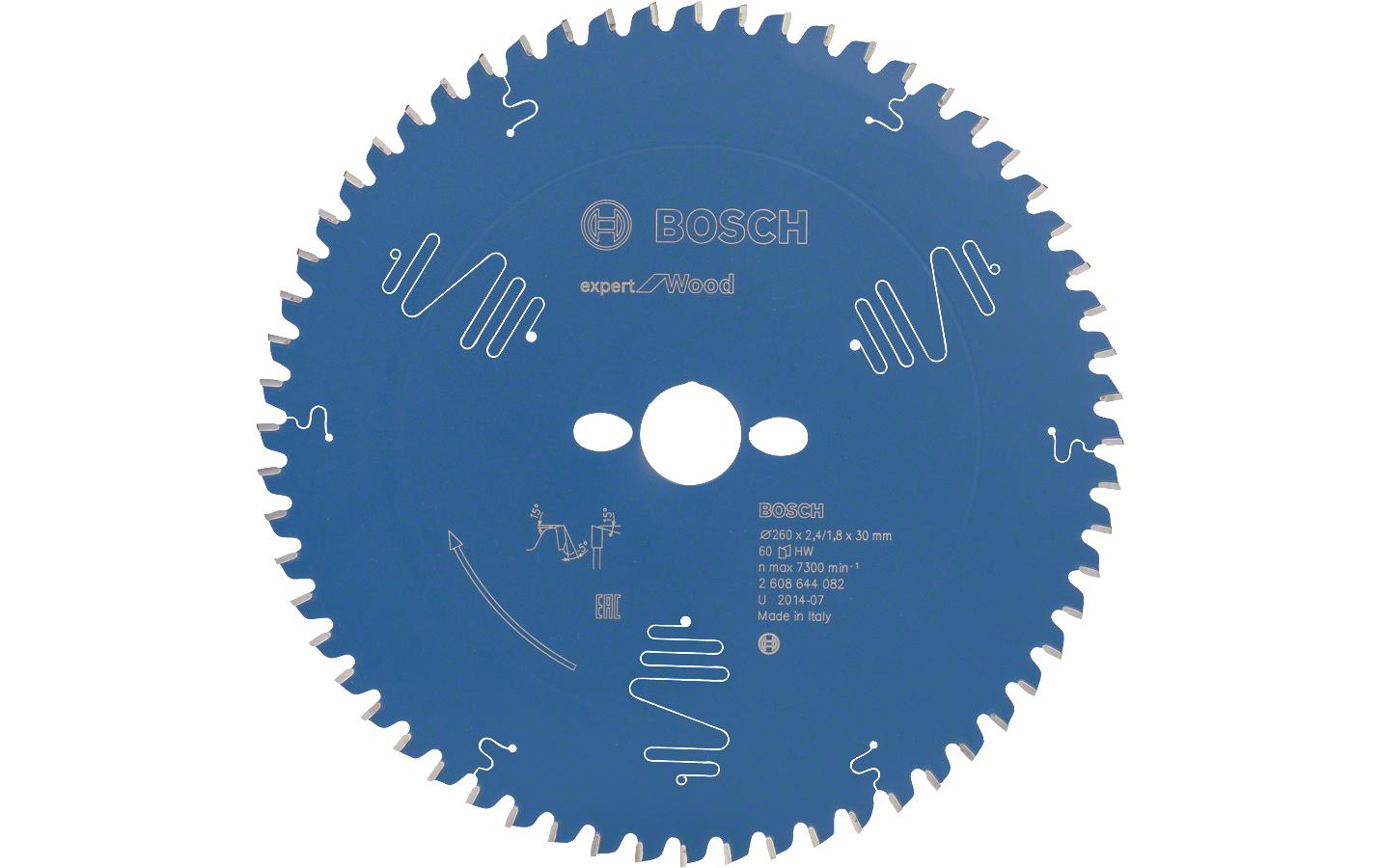 Bosch Professional Kreissägeblatt Expert for Wood, 260 x 30 x 2.4 mm, Z 60