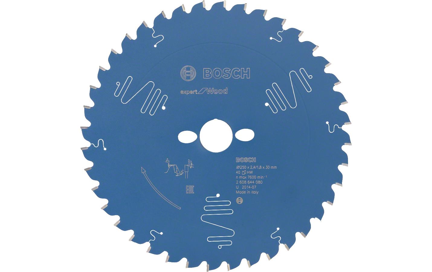 Bosch Professional Kreissägeblatt Expert for Wood, 250 x 30 x 2.4 mm, Z 40