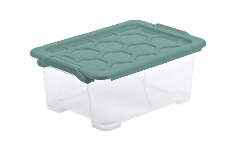 Rotho Aufbewahrungsbox Evo Safe 11 l, Grün/Transparent