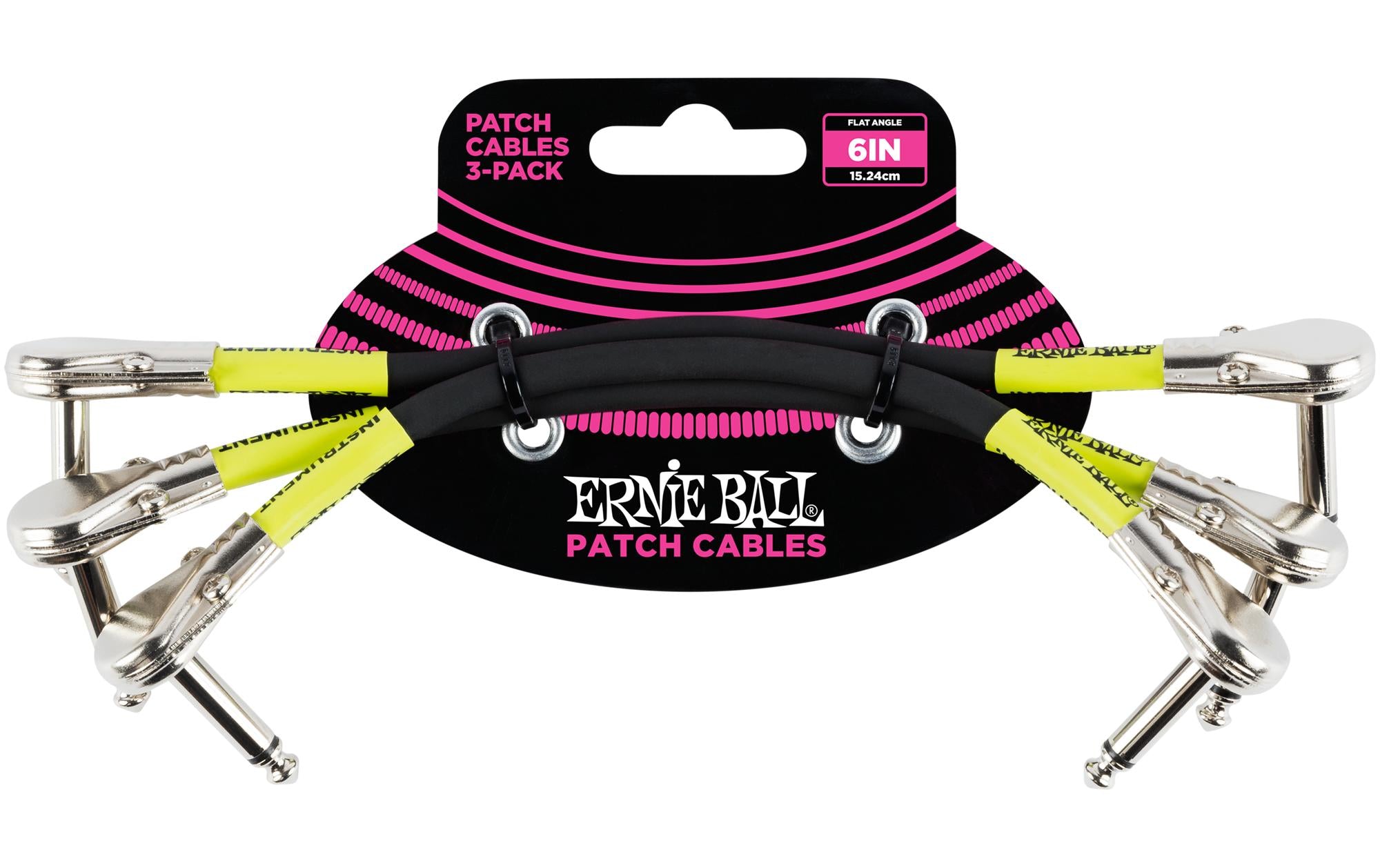 Ernie Ball Patch-Kabel 6059 3er Pack – 0.15 m, Schwarz