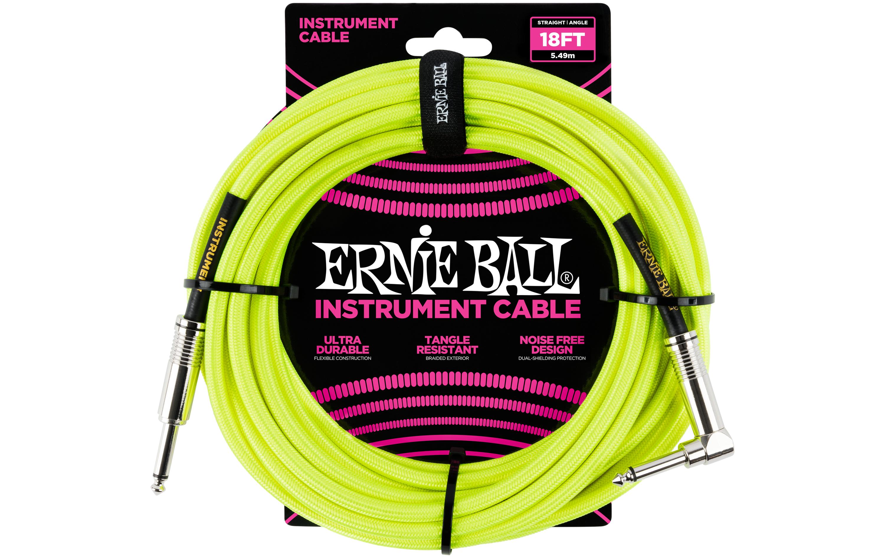 Ernie Ball Instrumentenkabel 6085 – 5.49 m, Neongelb