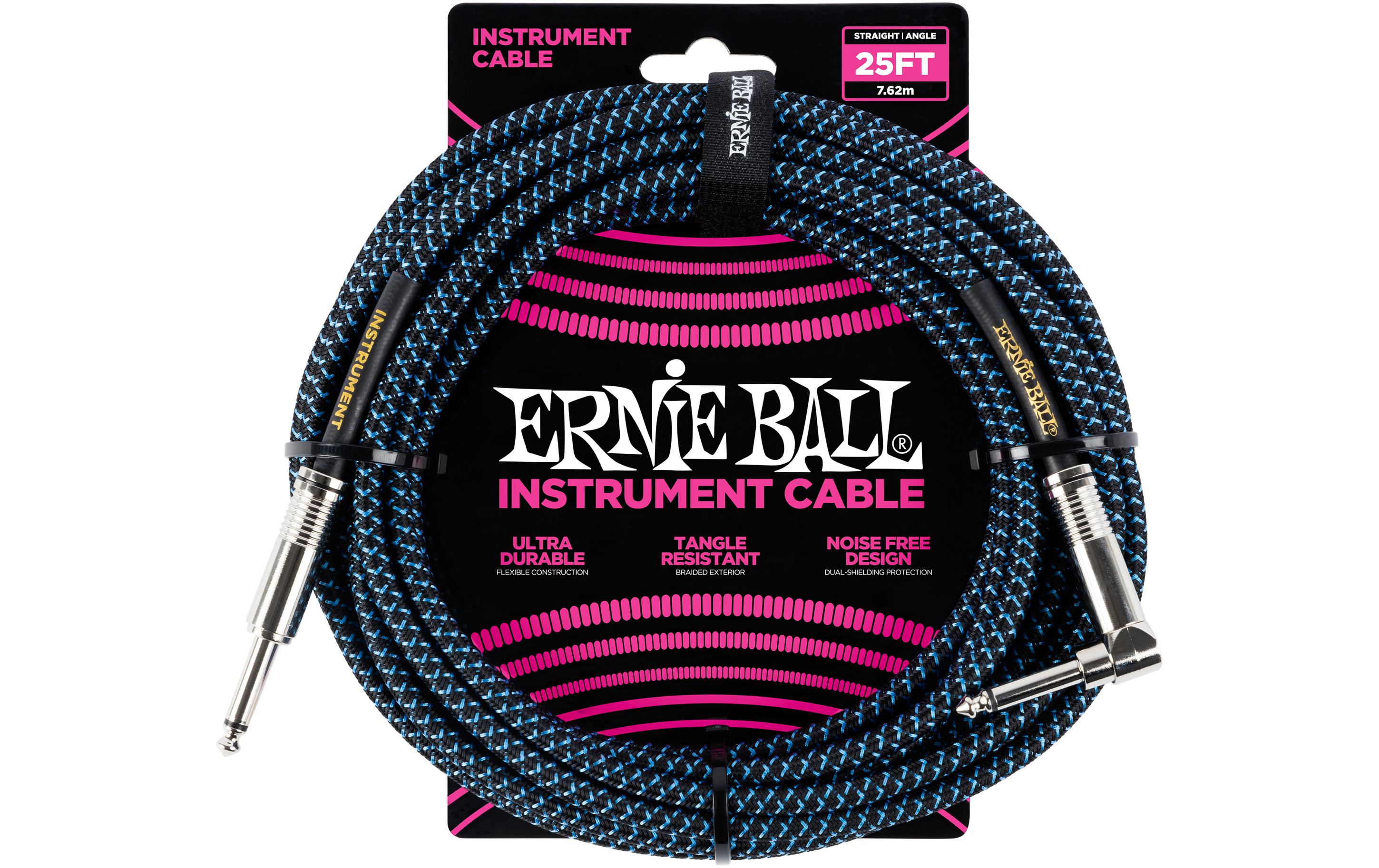 Ernie Ball Instrumentenkabel 6060 – 7.62 m, Blau/Schwarz