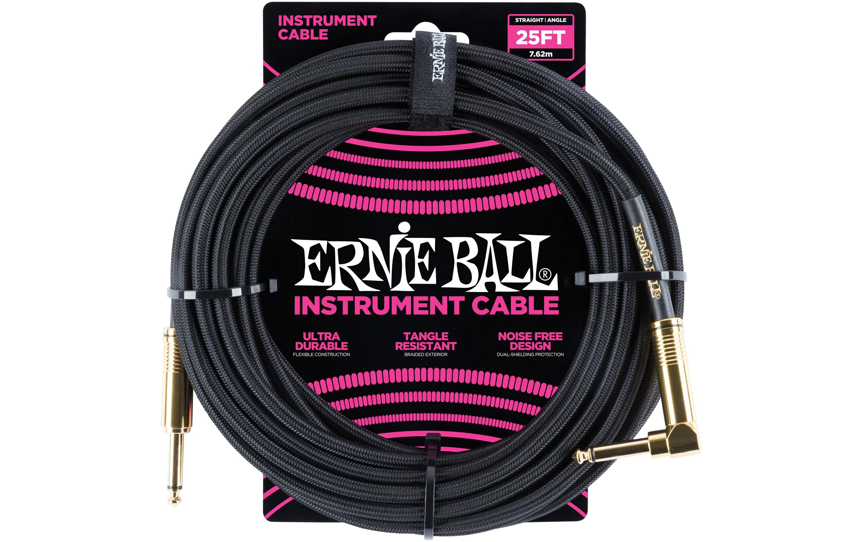 Ernie Ball Instrumentenkabel 6058 – 7.62 m, Schwarz