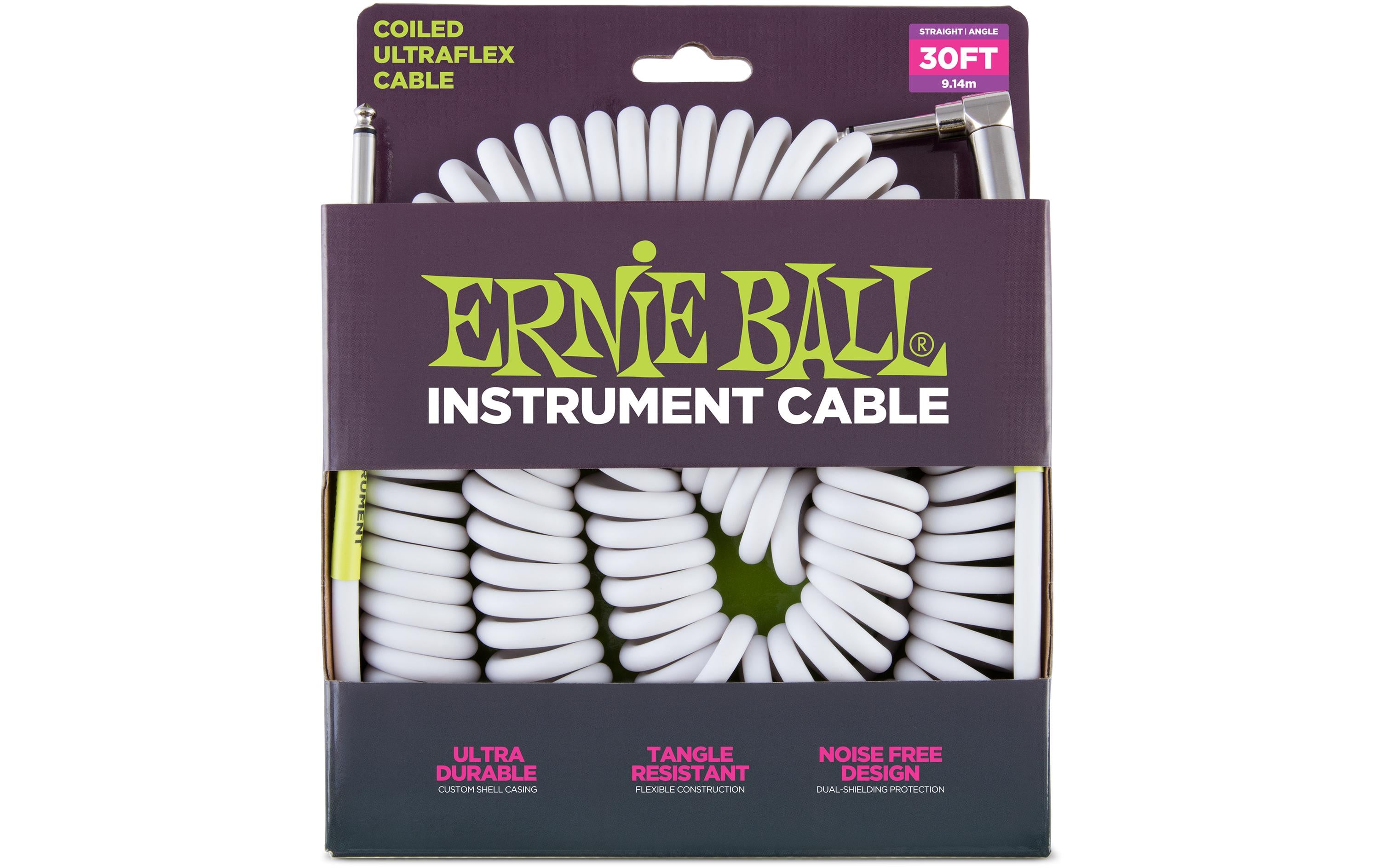 Ernie Ball Instrumentenkabel 6045 – 9.14 m, Weiss