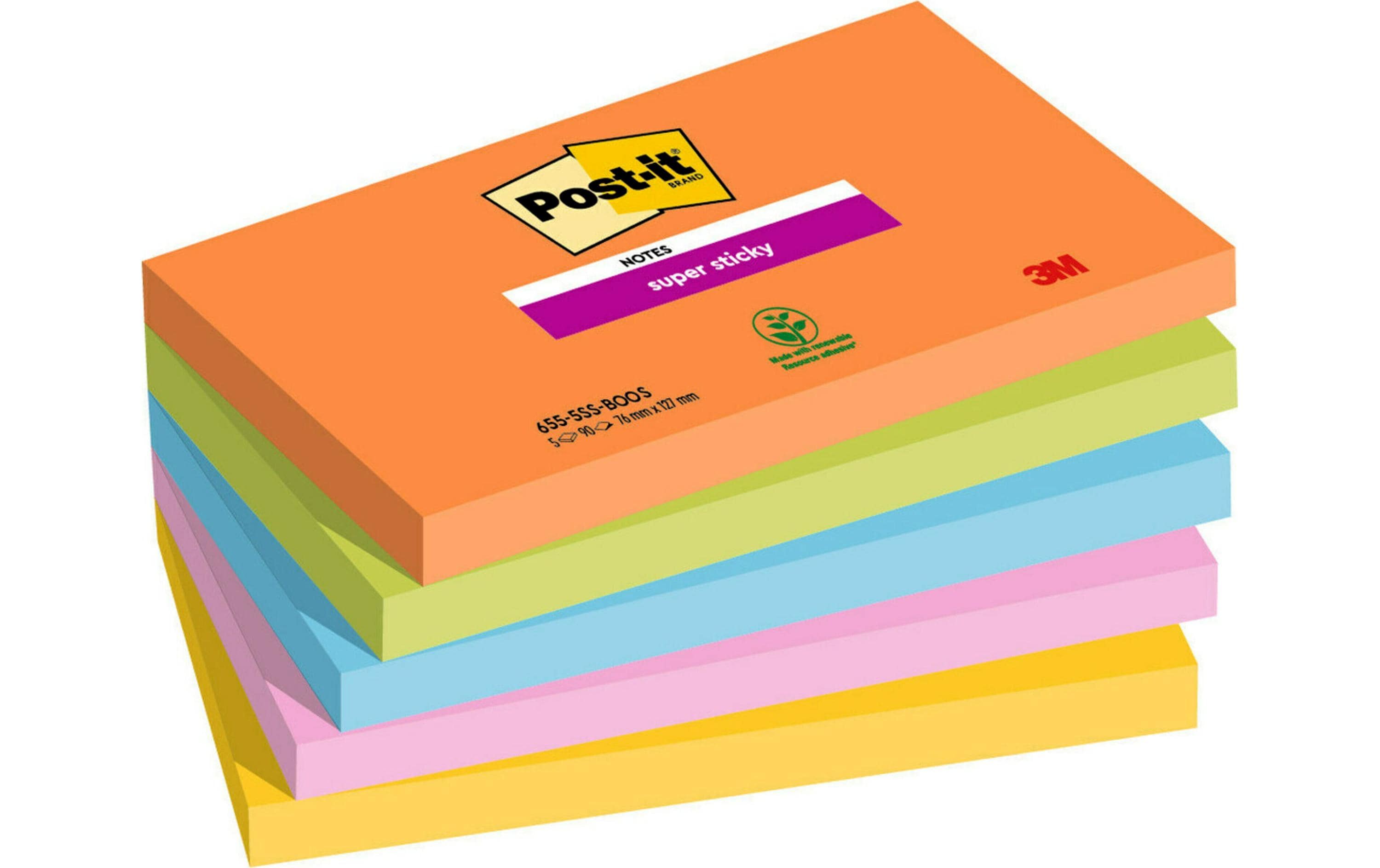 Post-it Notizzettel Super Sticky Boost Collection 7.6 x 12.7 cm