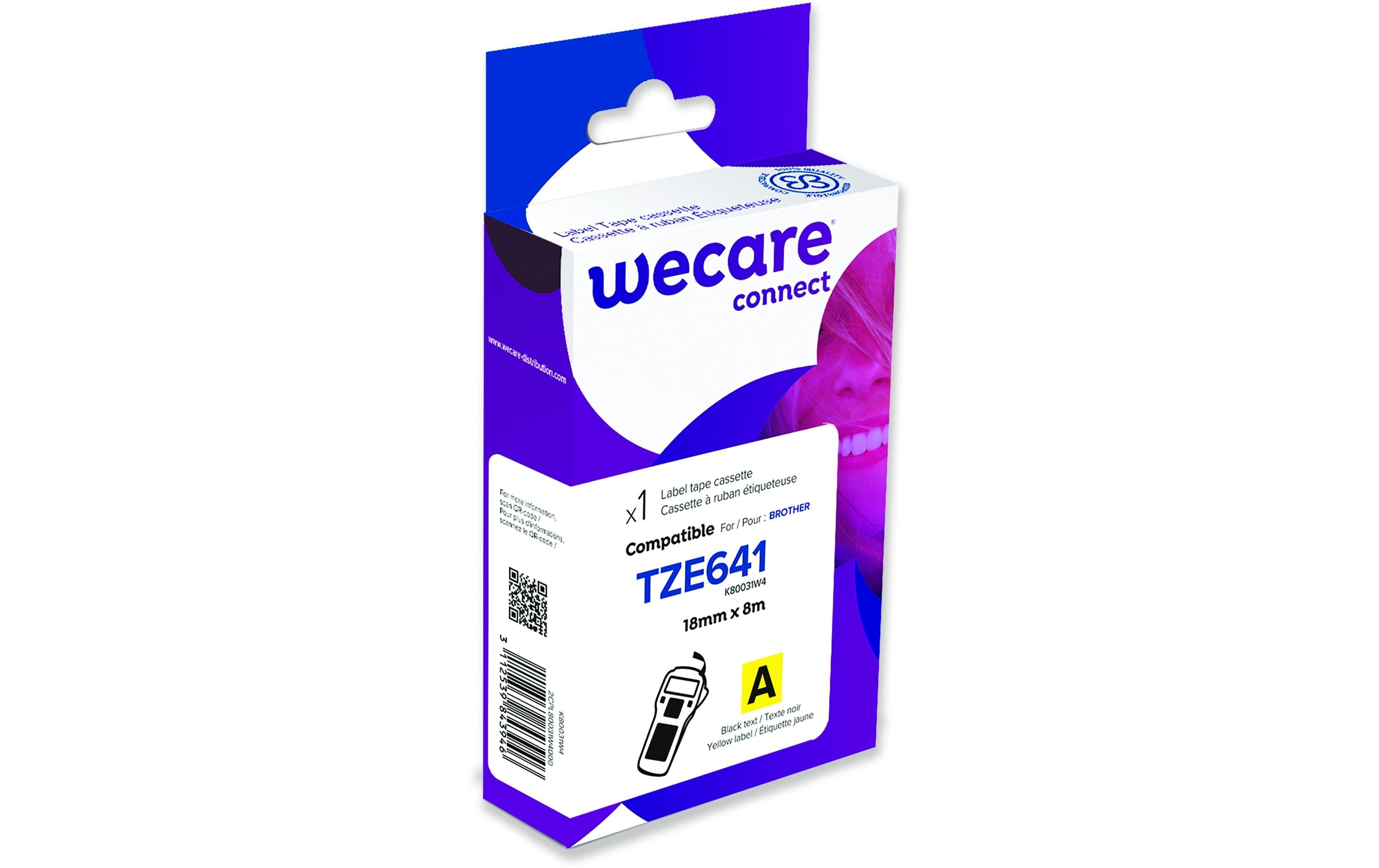 Wecare Beschriftungsband TZE-641WE Schwarz auf Gelb