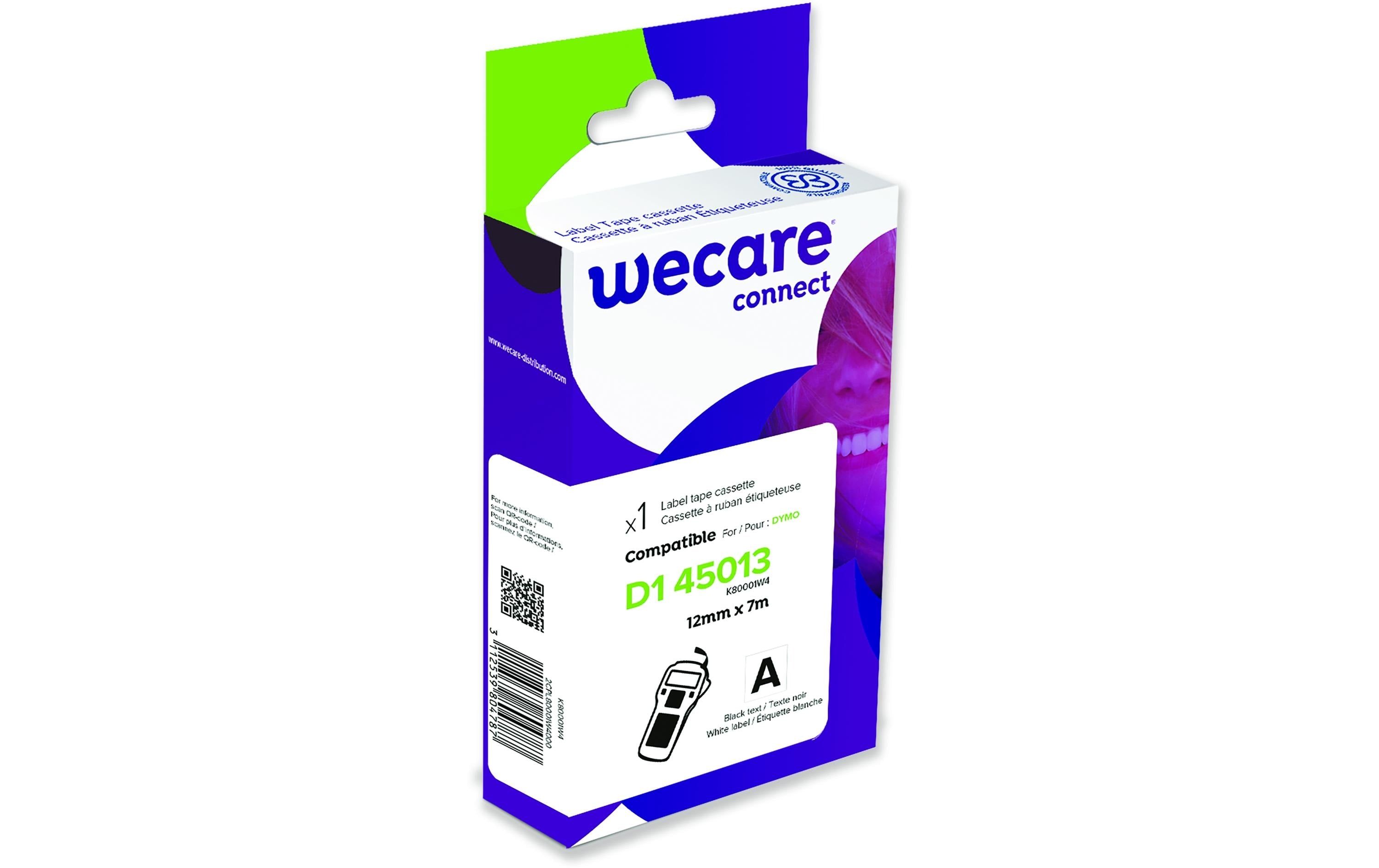 Wecare Beschriftungsband K80001W4 Schwarz auf Weiss