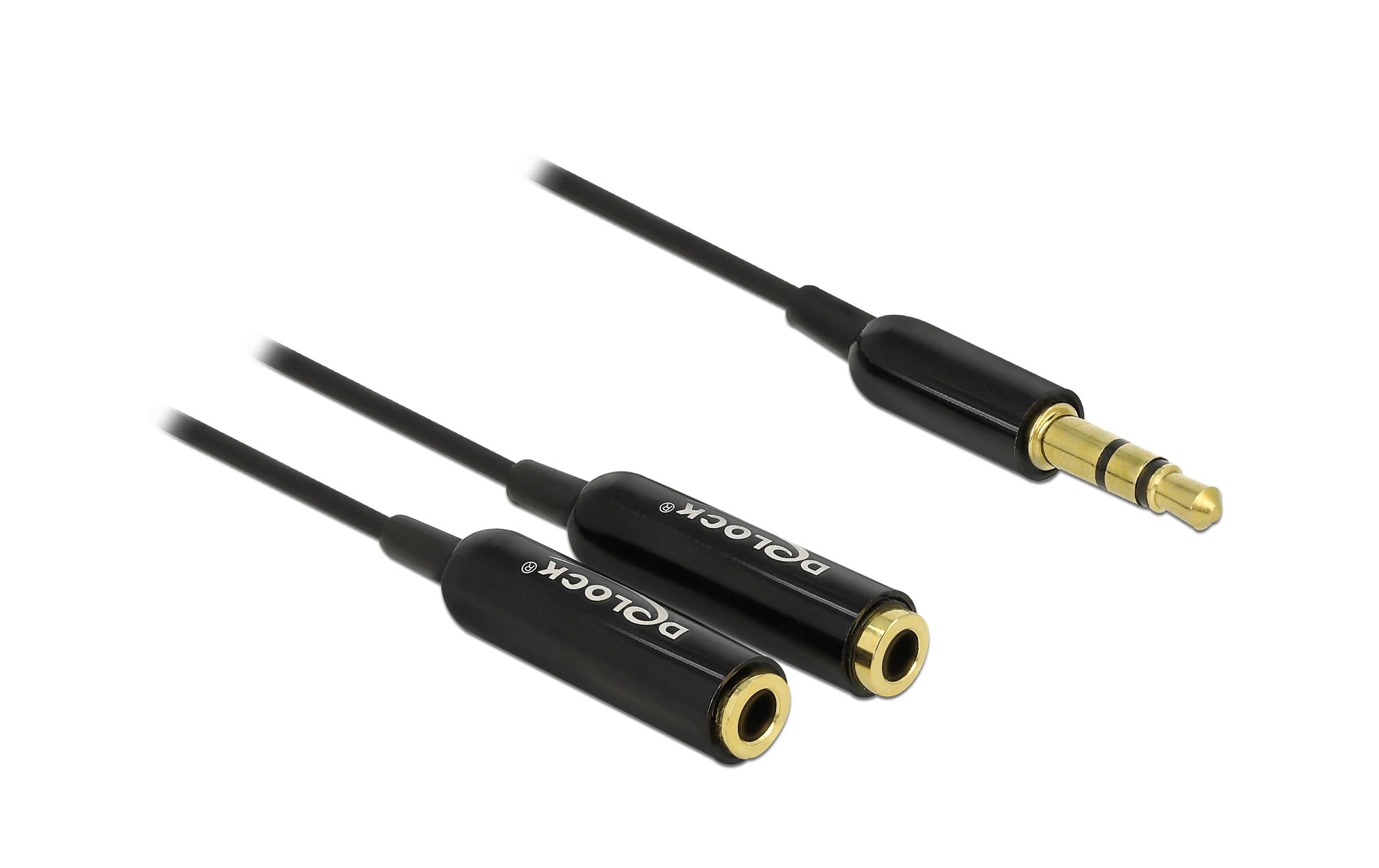 Delock Audio-Kabel Klinke 3.5 mm, male – female, 0.25 m Schwarz