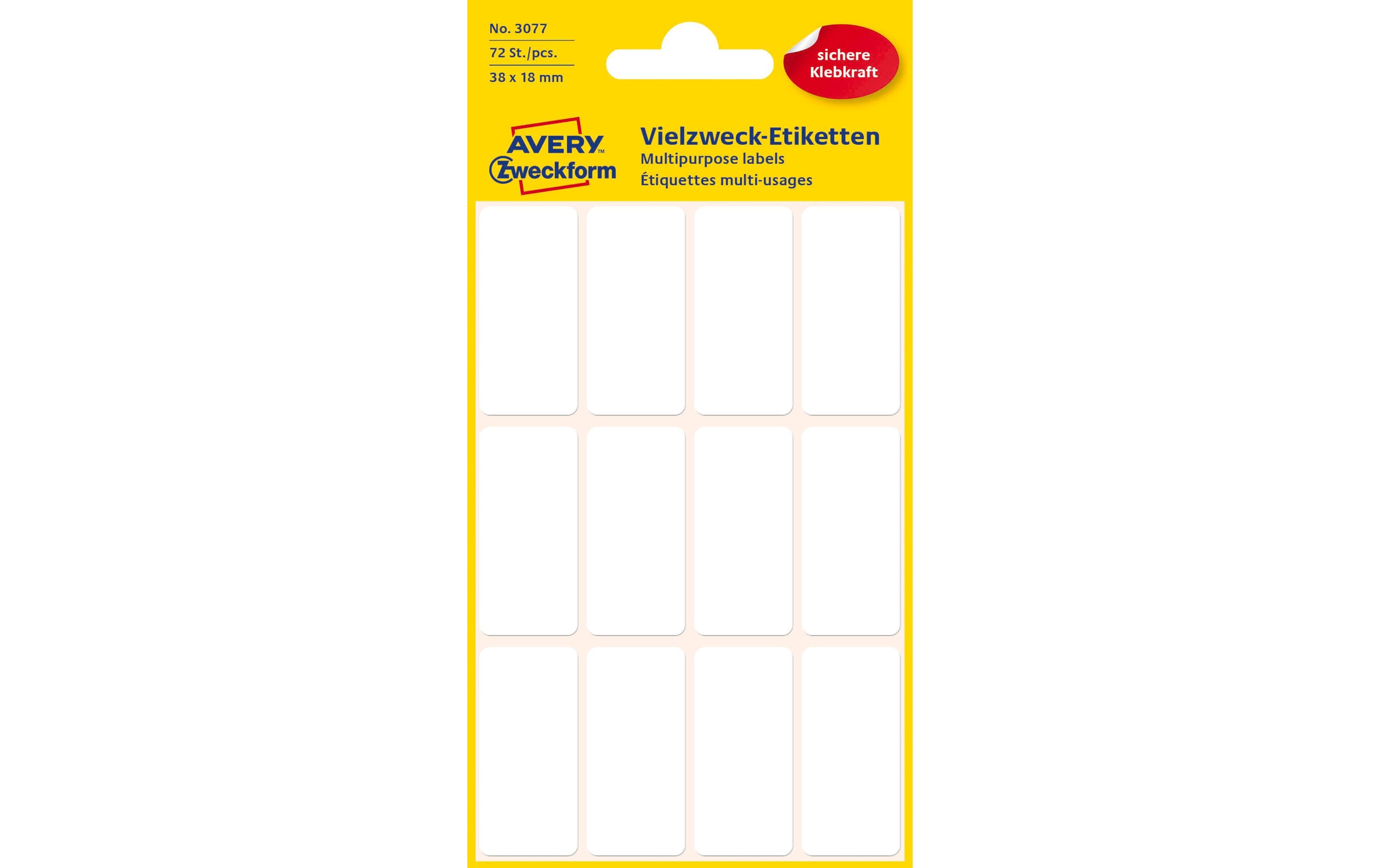 Avery Zweckform Vielzweck-Etiketten 38 x 18 mm, 6 Blatt
