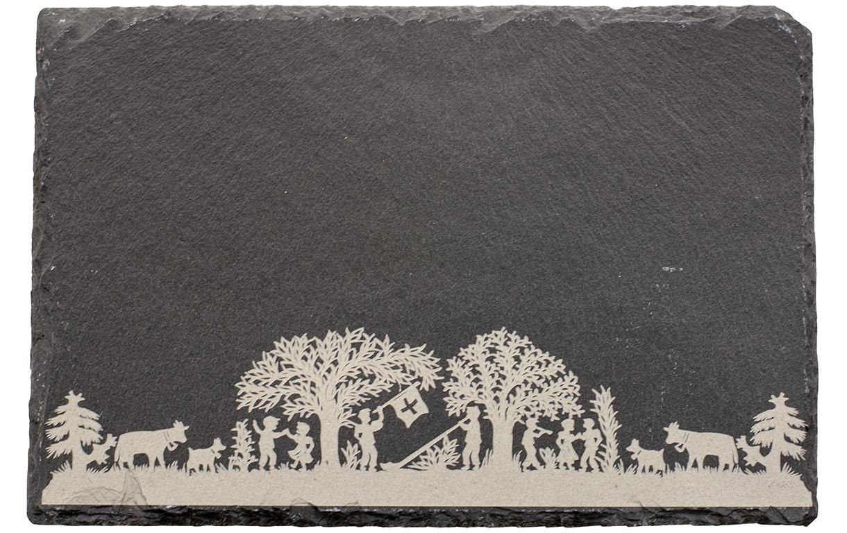Kadastar Servierplatte «Bergchilbi» Beige/Grau