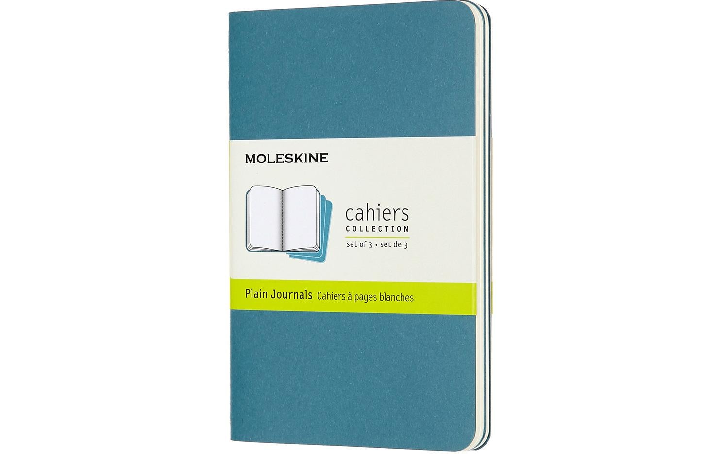 Moleskine Notizbuch Classic 9 x 14 cm, Blau, Blanko, 3 Stück