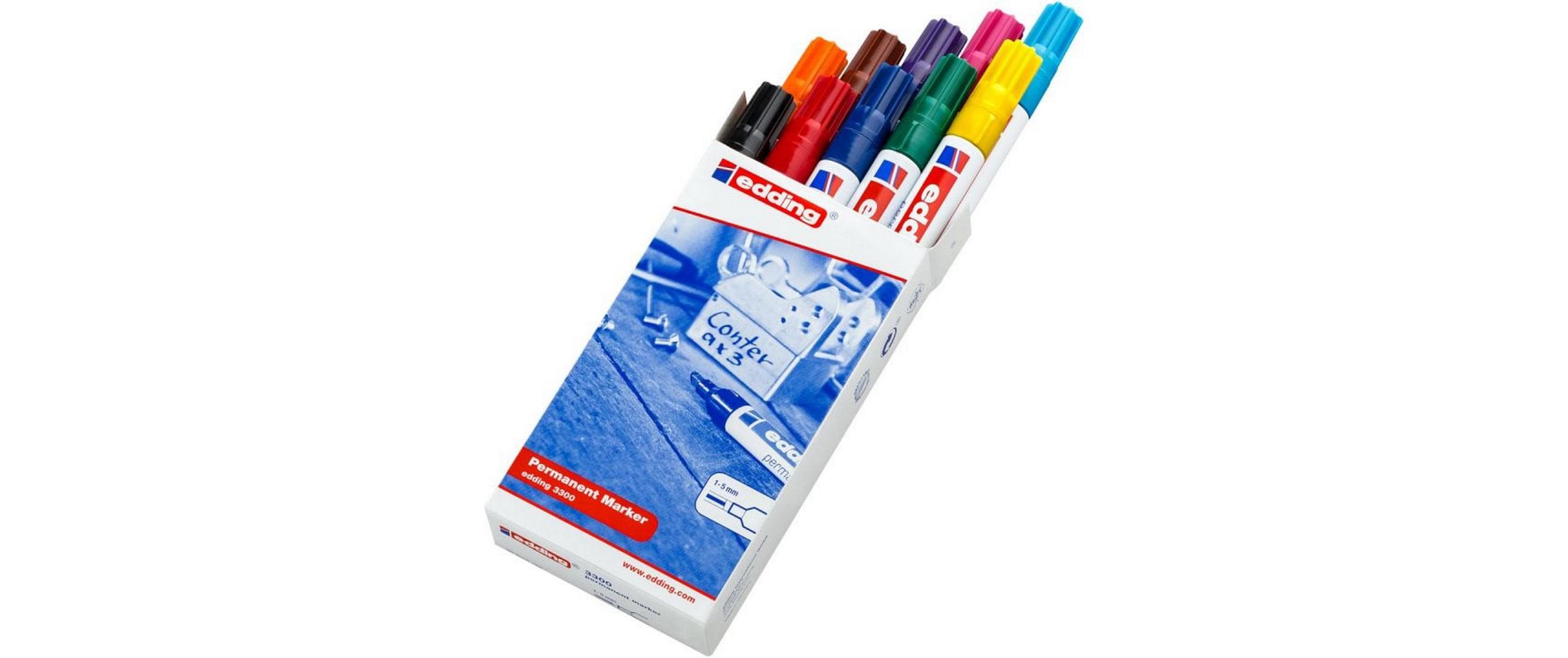 edding Permanent-Marker 3300 10 Stück, Mehrfarbig